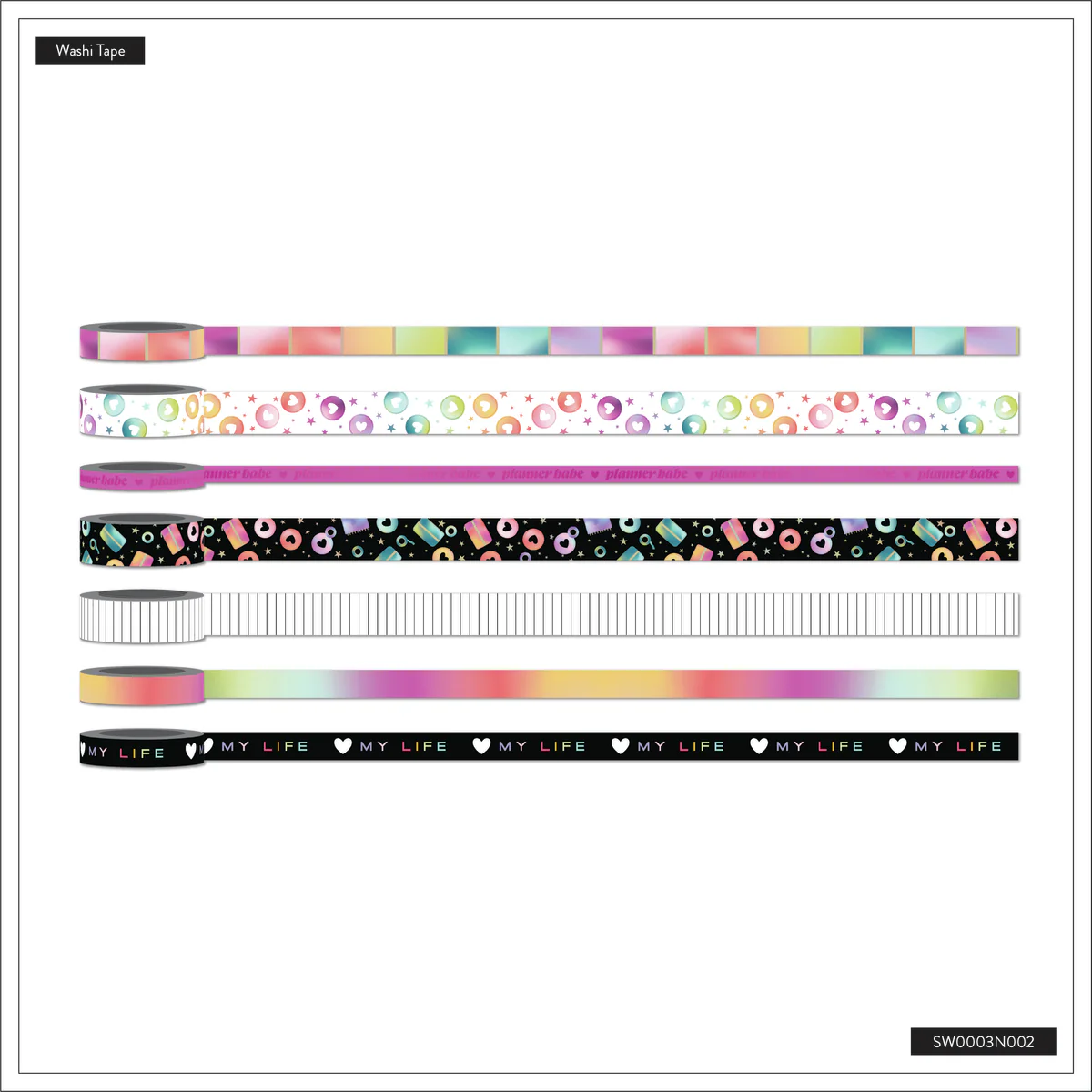 10 Years of Happy - Washi Tape - 7 Pack - Image 6
