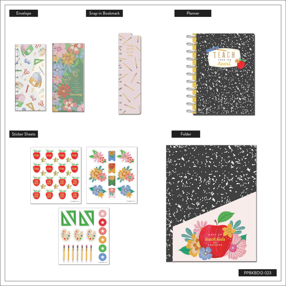 2024 Books & Blooms Teacher Happy Planner Box Kit - Big Teacher Layout  - 12 Months - Image 12