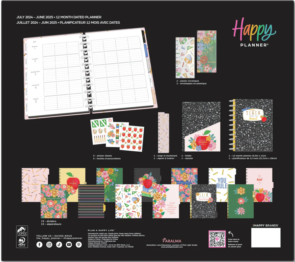 2024 Books & Blooms Teacher Happy Planner Box Kit - Big Teacher Layout  - 12 Months - Image 13