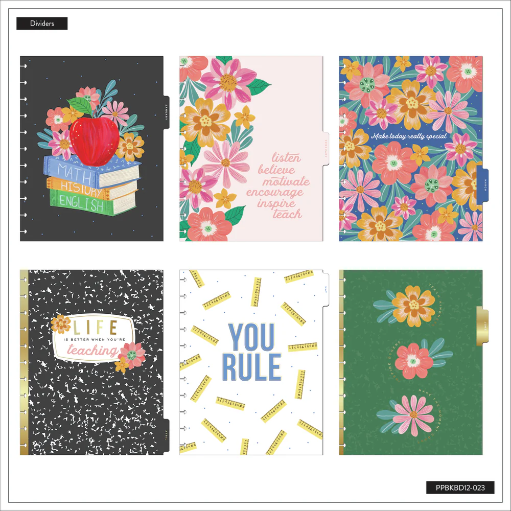 2024 Books & Blooms Teacher Happy Planner Box Kit - Big Teacher Layout  - 12 Months - Image 8