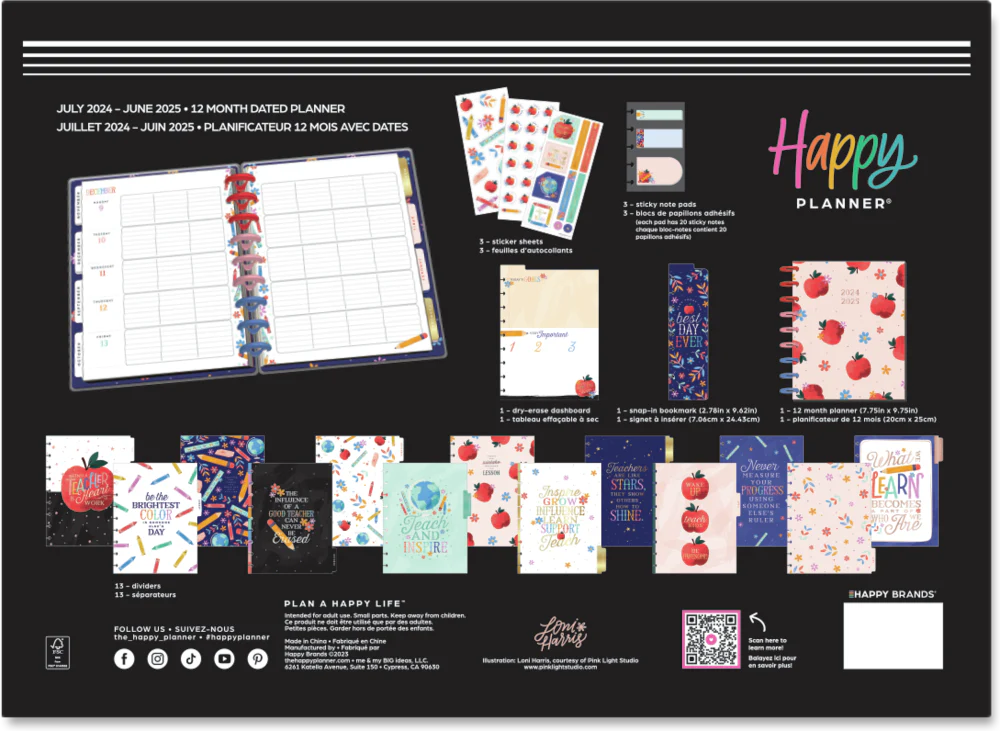 2024 Classroom Brights Teacher Happy Planner Box Kit - Classic Teacher Layout - 12 Months - Image 14