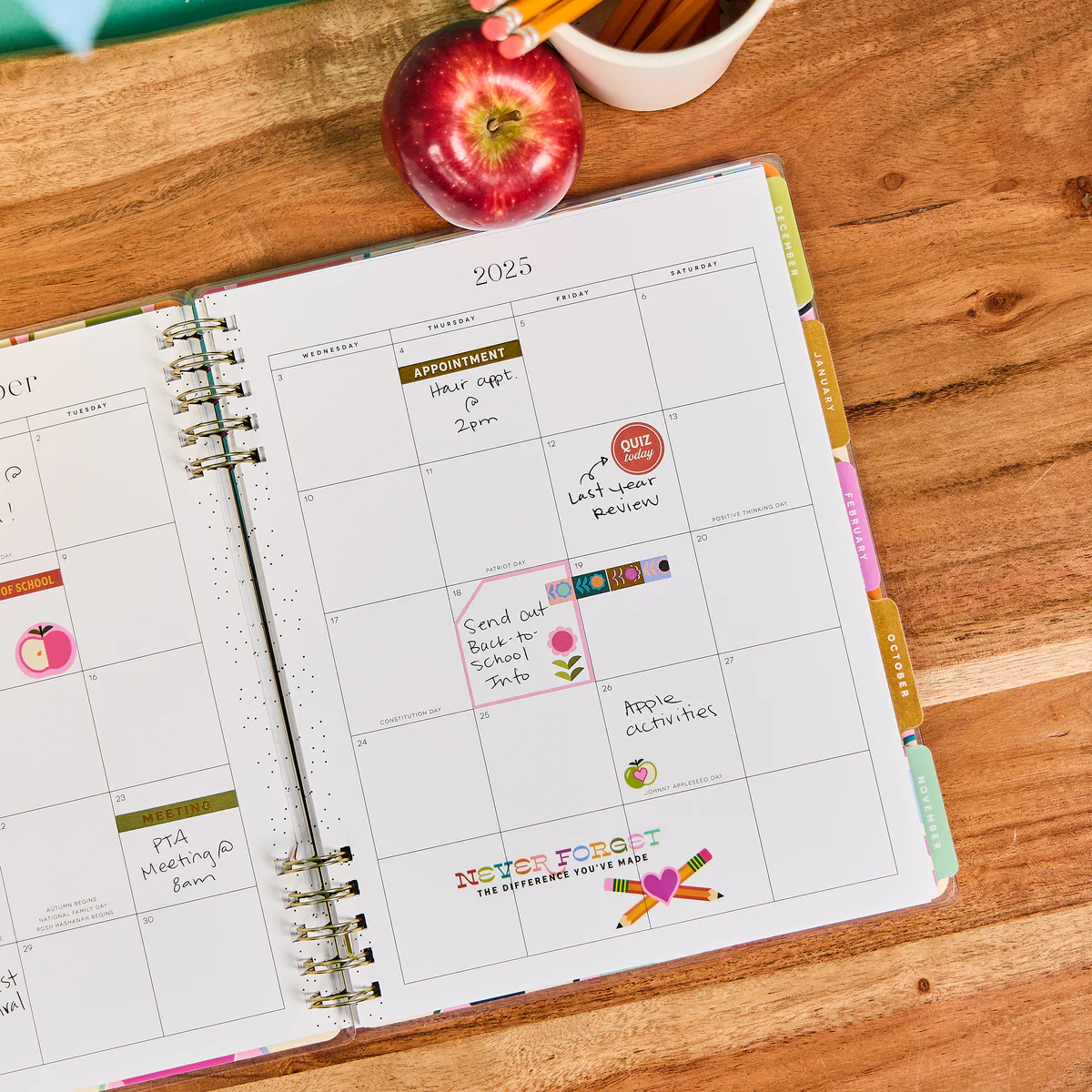 2025–2026 Mod Teacher Customizable Spiral Teacher Planner - Big Teacher Layout - 12 Months - Image 6