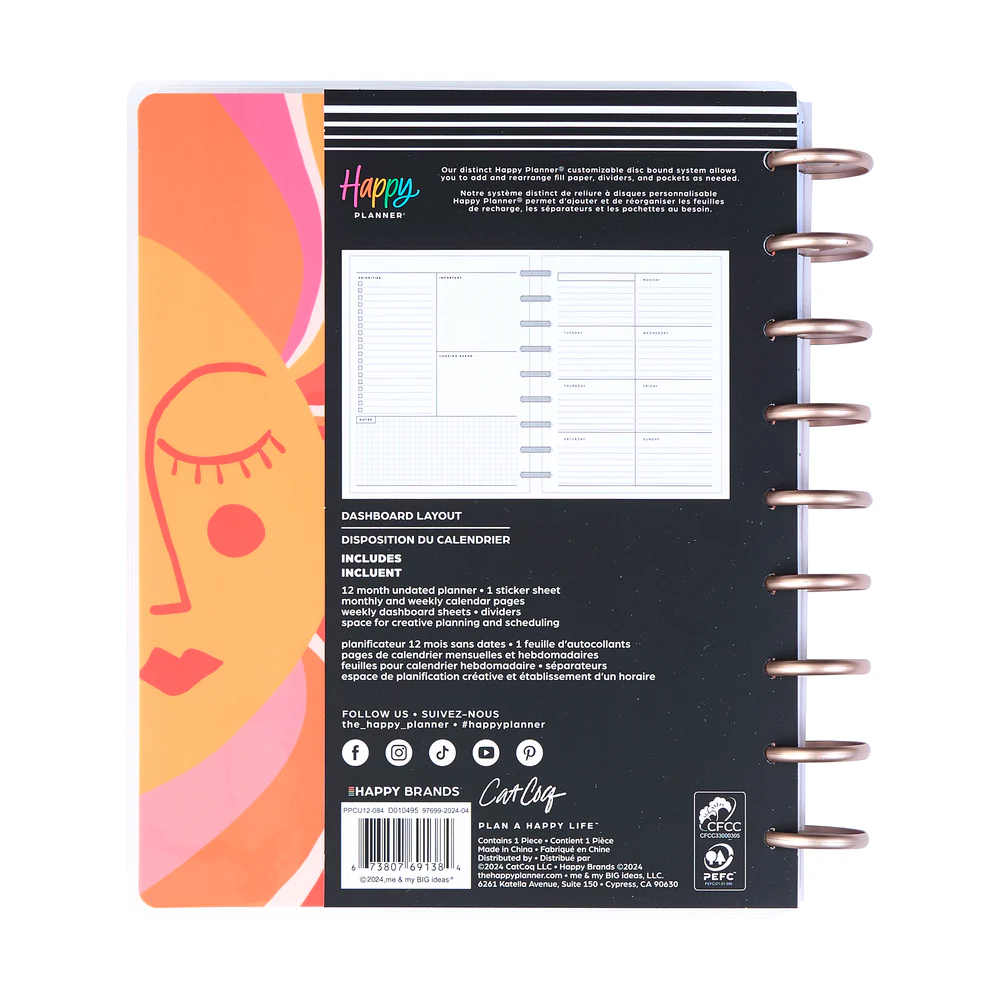 Undated Cat Coq x Happy Planner Retro Sunset Planner - Classic Dashboard Layout - 12 Months - Image 14