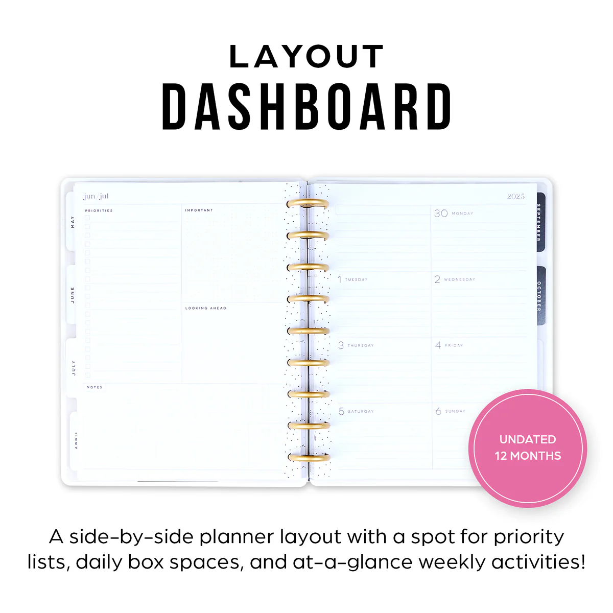 Undated Cat Coq x Happy Planner Retro Sunset Planner - Classic Dashboard Layout - 12 Months - Image 7