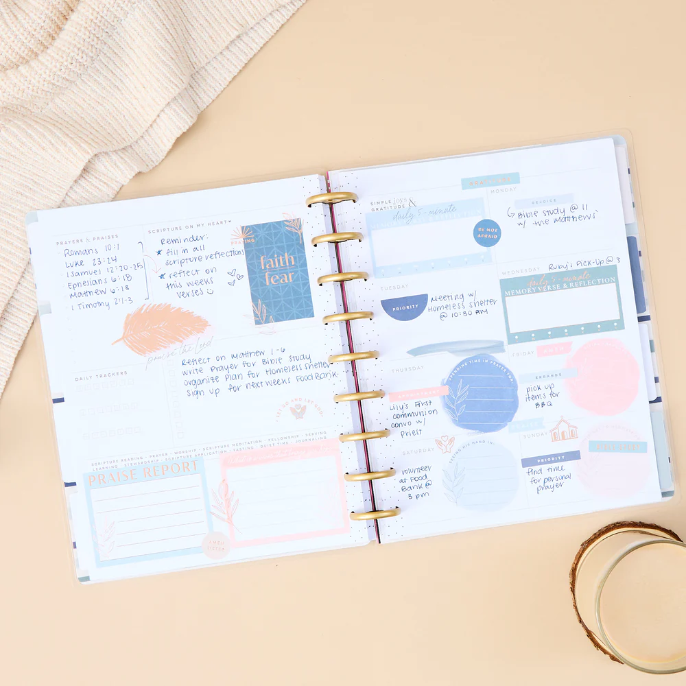 Undated Coastal Faith Planner - Classic Faith Layout - 12 Months - Image 2