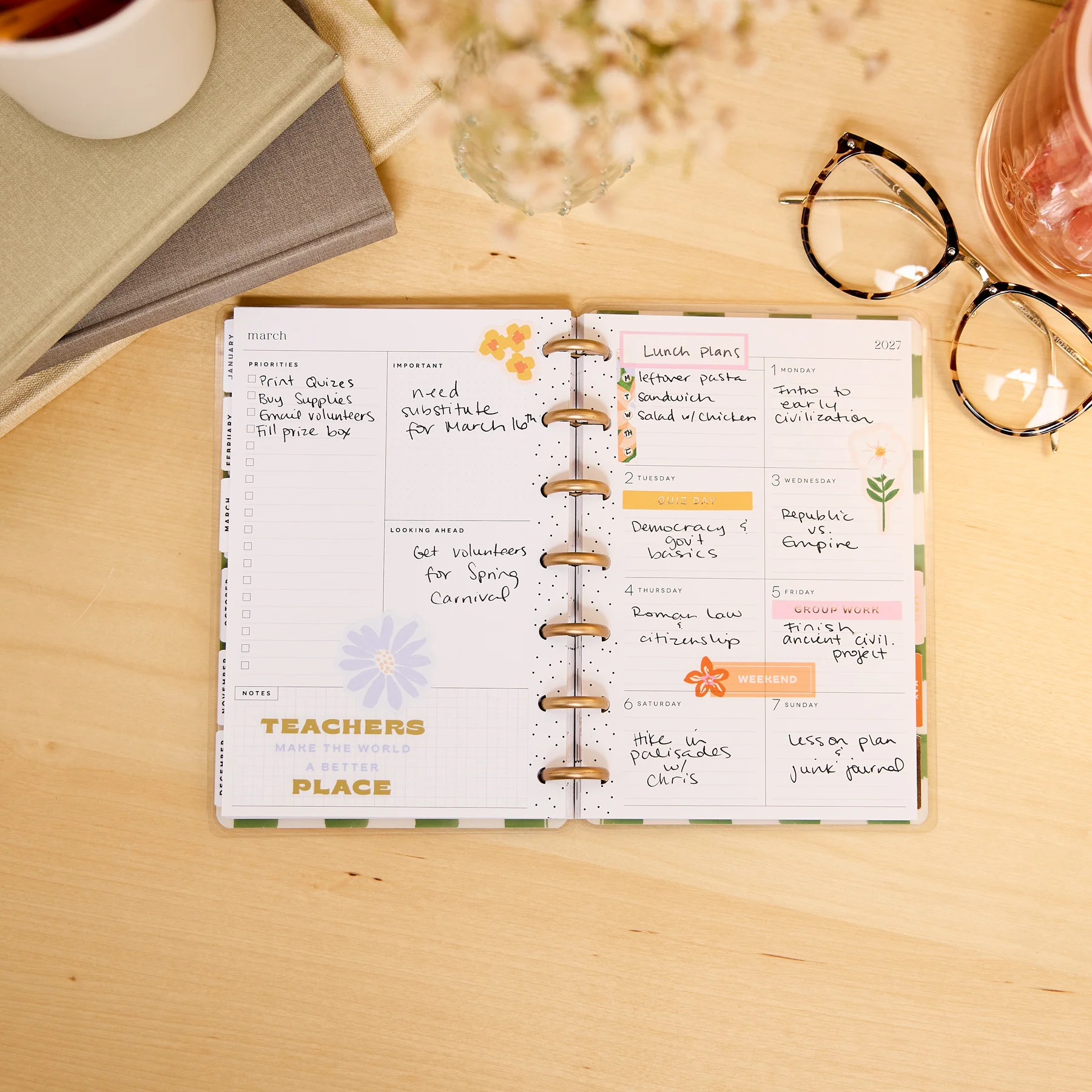 2026–2027 Blossom Bright Customizable Planner - Mini Dashboard Layout - 12 Months - Image 4
