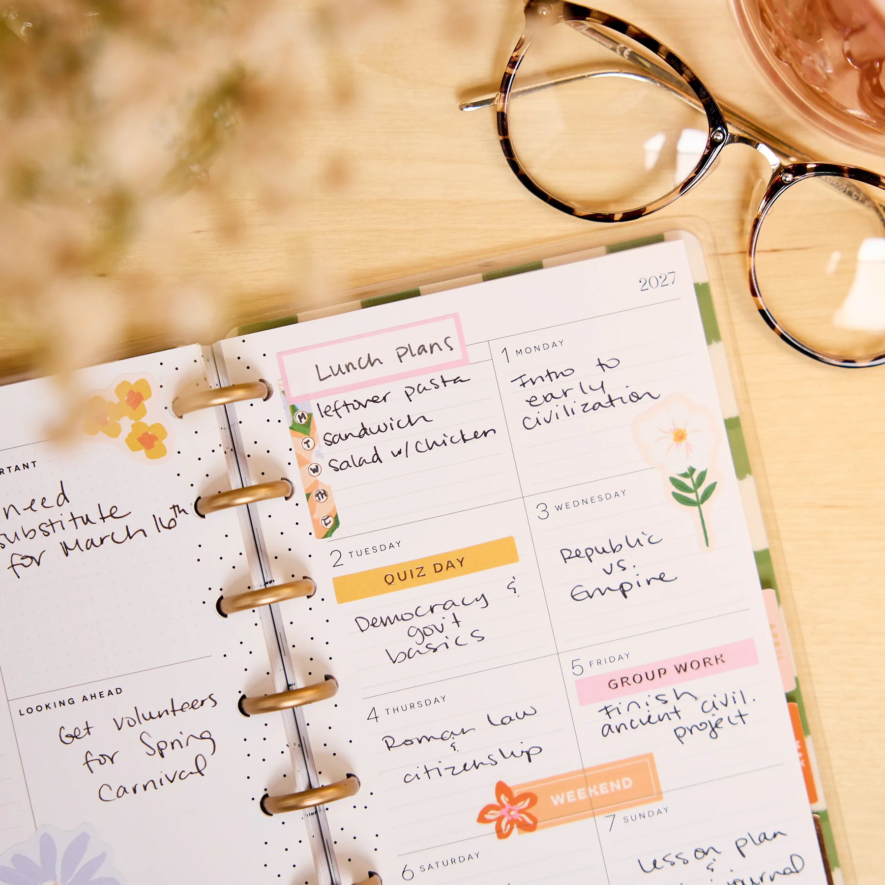 2026–2027 Blossom Bright Customizable Planner - Mini Dashboard Layout - 12 Months - Image 6
