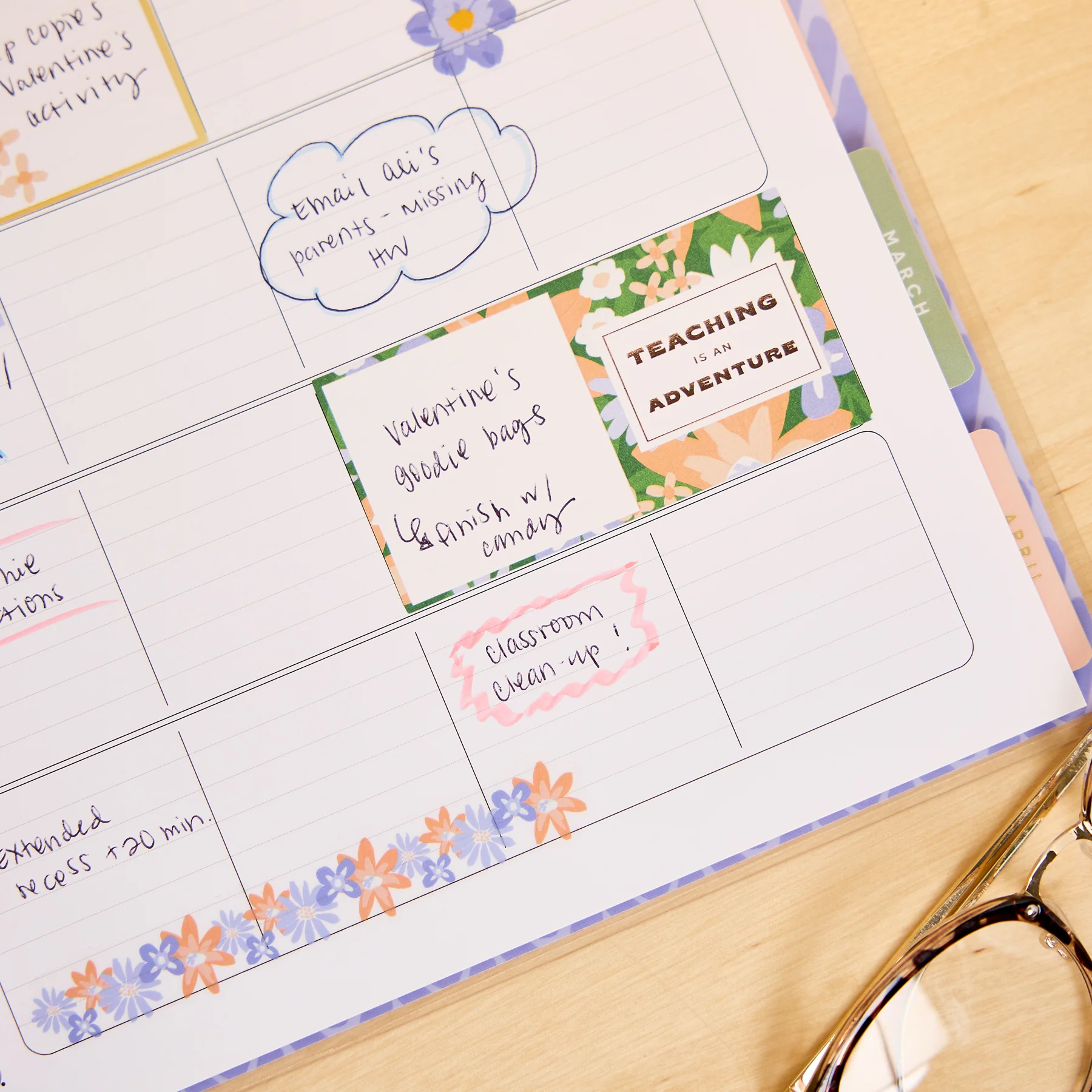 2026–2027 Blossom Bright Customizable Teacher Planner - Big Teacher Layout - 12 Months - Image 7