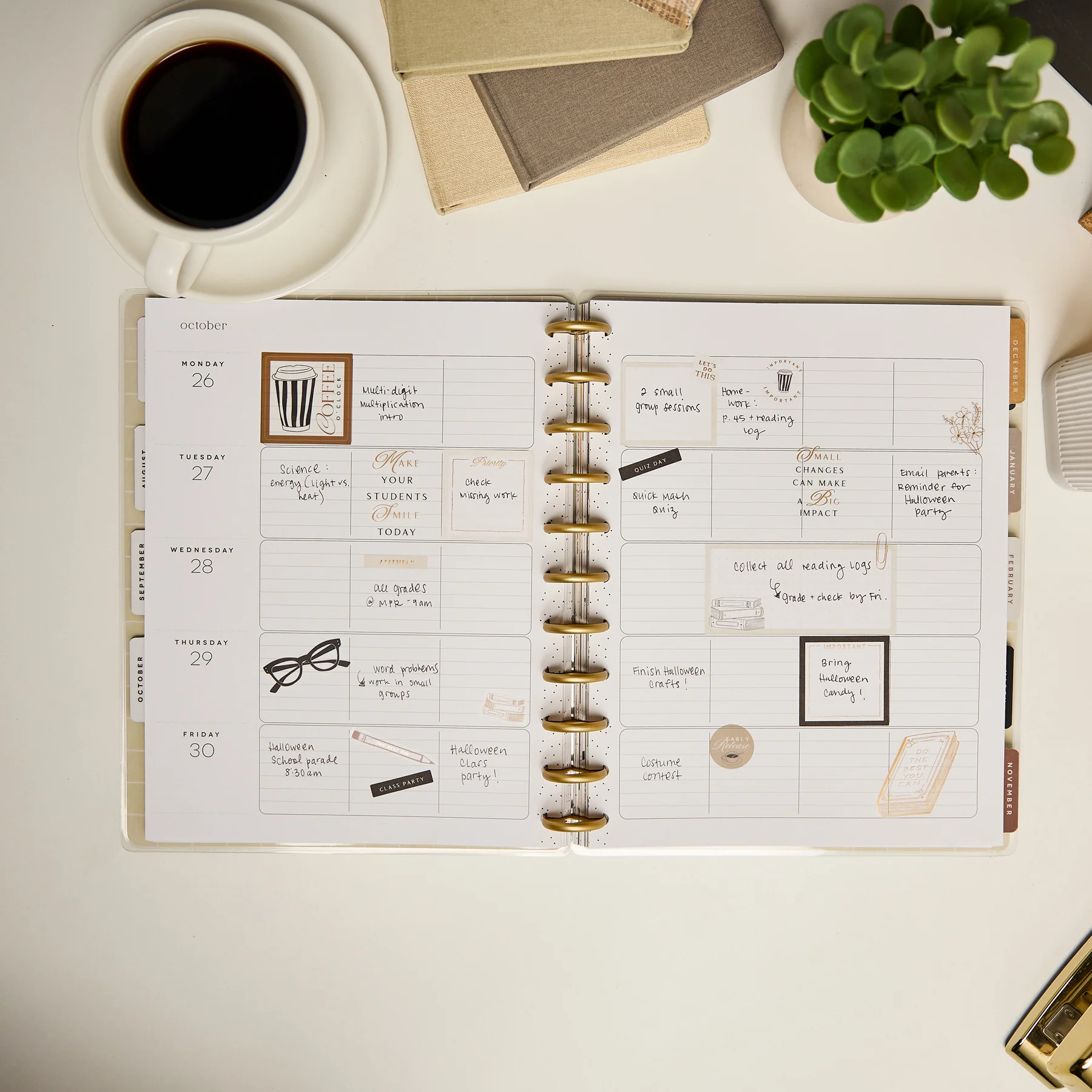 2026–2027 Chalkboard Charm Customizable Teacher Planner - Big Teacher Layout - 12 Months - Image 4