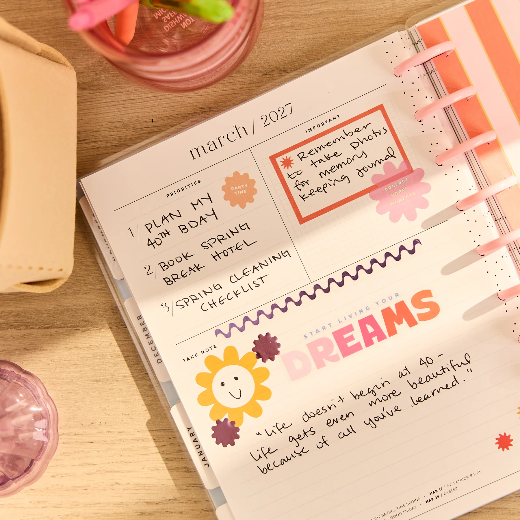 2026–2027 Color Beat Stripes Customizable Planner - Classic Horizontal Layout - 12 Months - Image 4