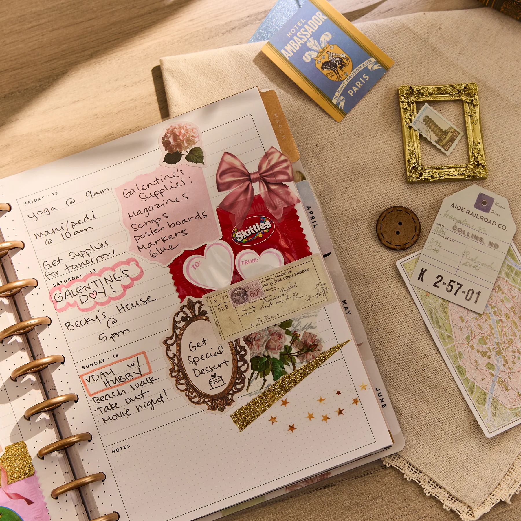 2026–2027 Crafted Collage Customizable Planner - Classic Horizontal Layout - 18 Months - Image 7