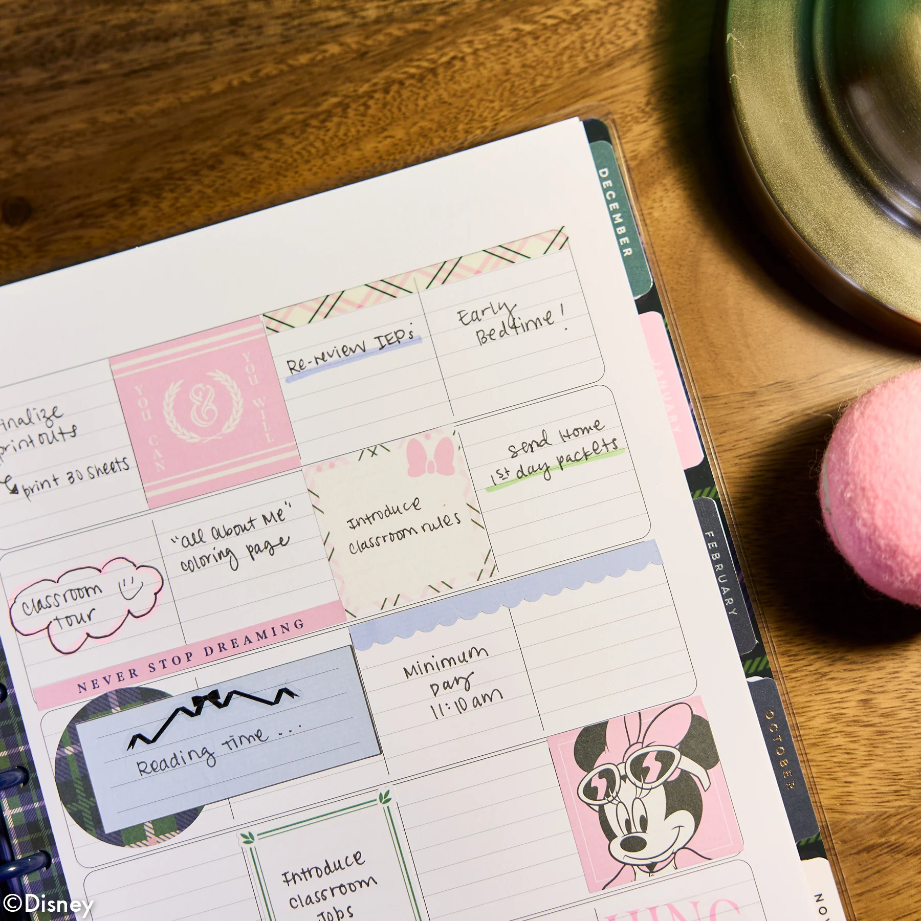 2026–2027 Disney Minnie Mouse & Daisy Duck Varsity Customizable Teacher Planner - Big Teacher Layout - 12 Months - Image 6