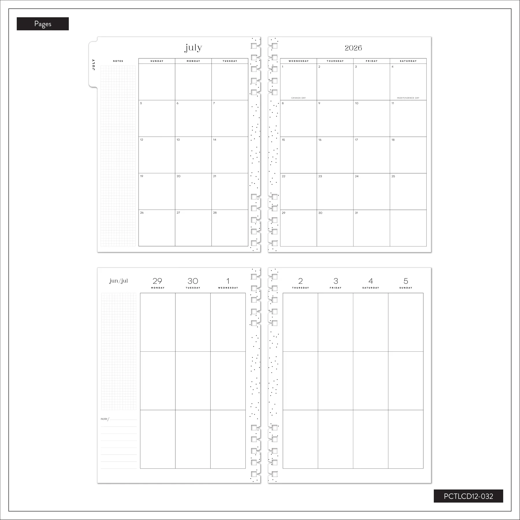 2026–2027 Dune Hues Customizable Spiral Planner -  Classic Vertical Layout - 12 Months - Image 14