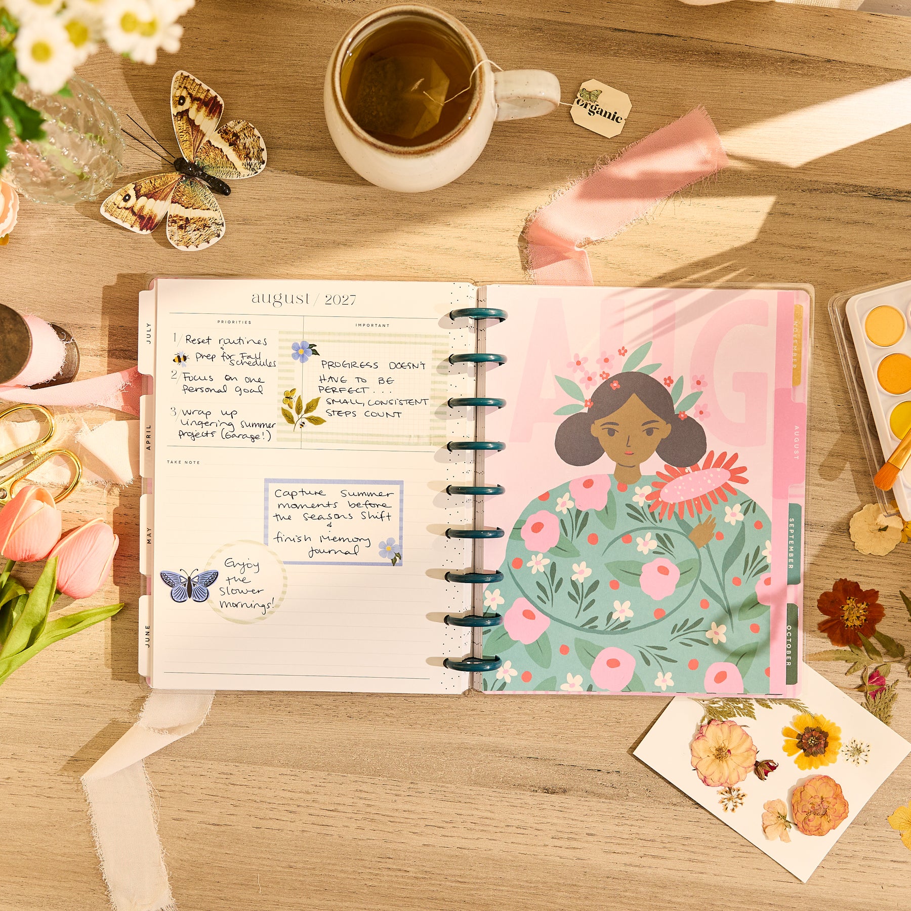 2026–2027 Floral Embrace Customizable Planner - Classic Dashboard Layout - 18 Months - Image 5