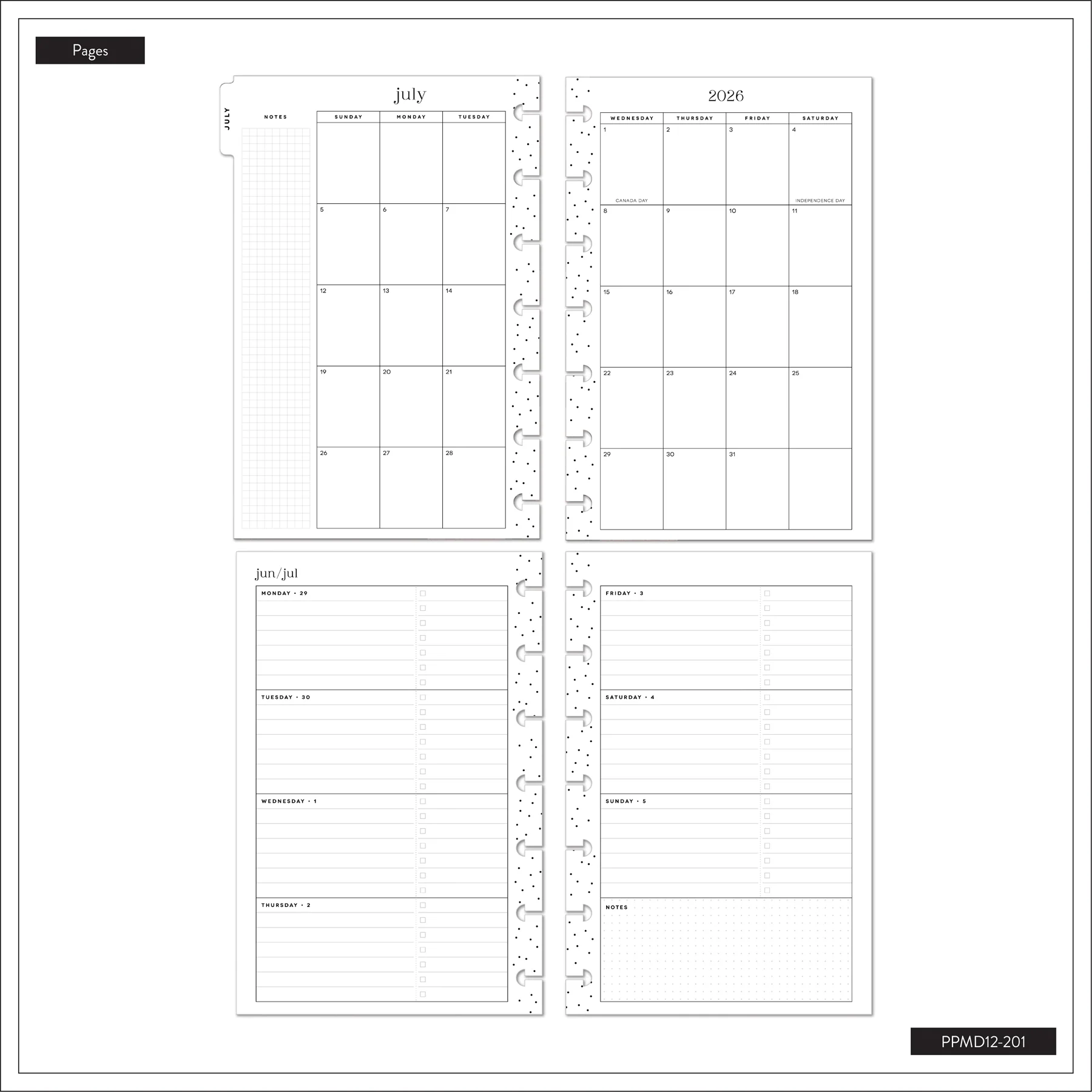 2026–2027 Floral Embrace Customizable Planner - Mini Horizontal Layout - 12 Months - Image 13