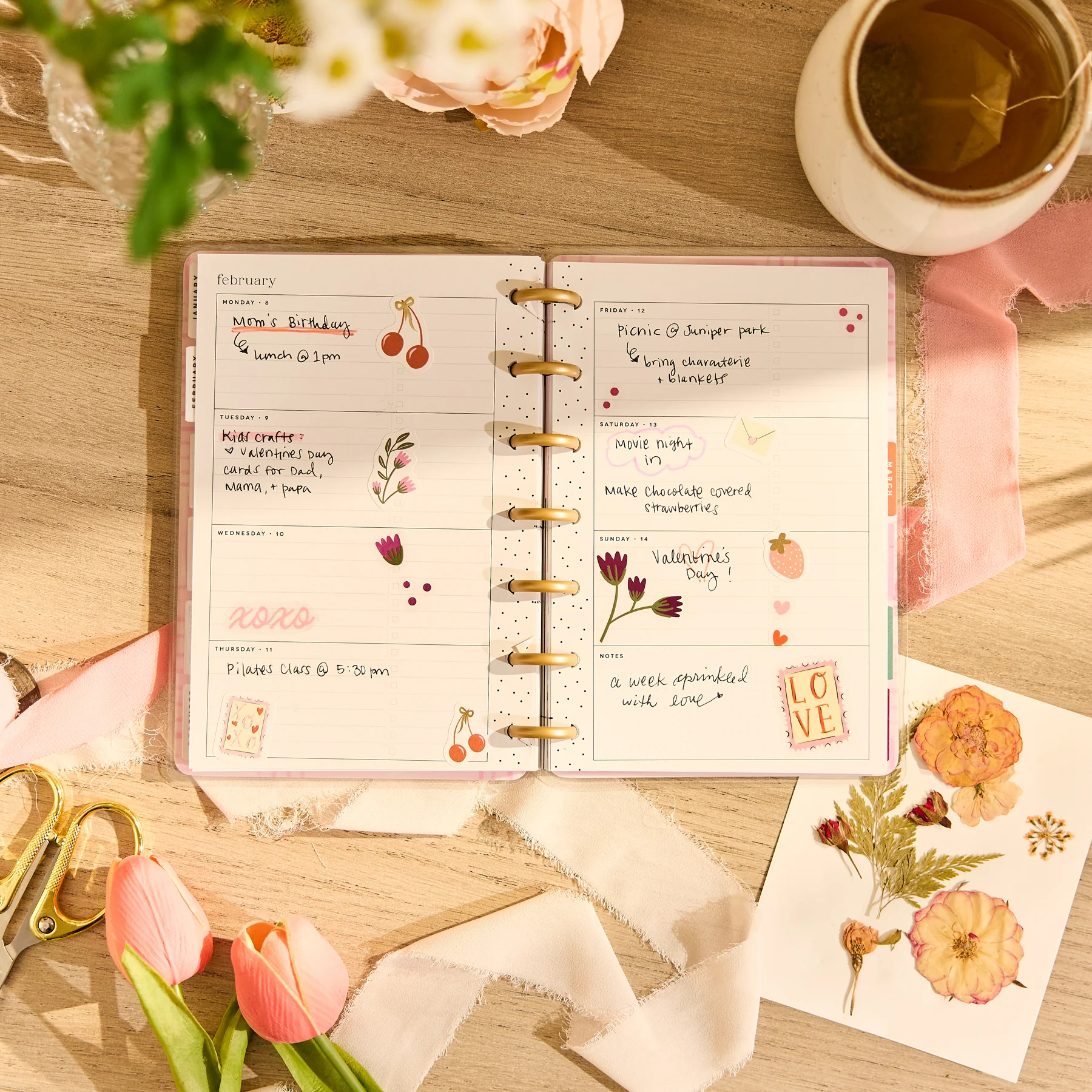 2026–2027 Floral Embrace Customizable Planner - Mini Horizontal Layout - 12 Months - Image 4