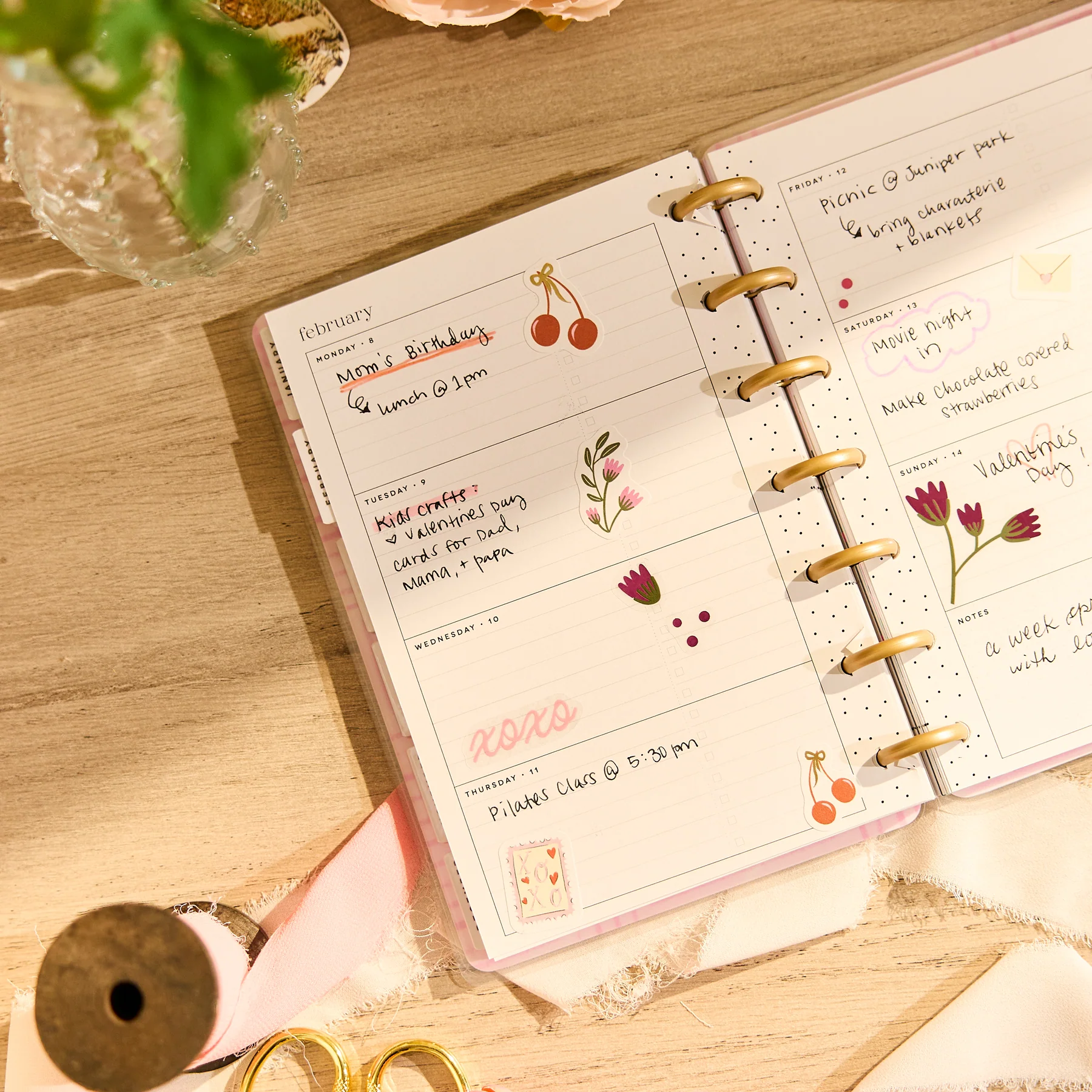 2026–2027 Floral Embrace Customizable Planner - Mini Horizontal Layout - 12 Months - Image 5