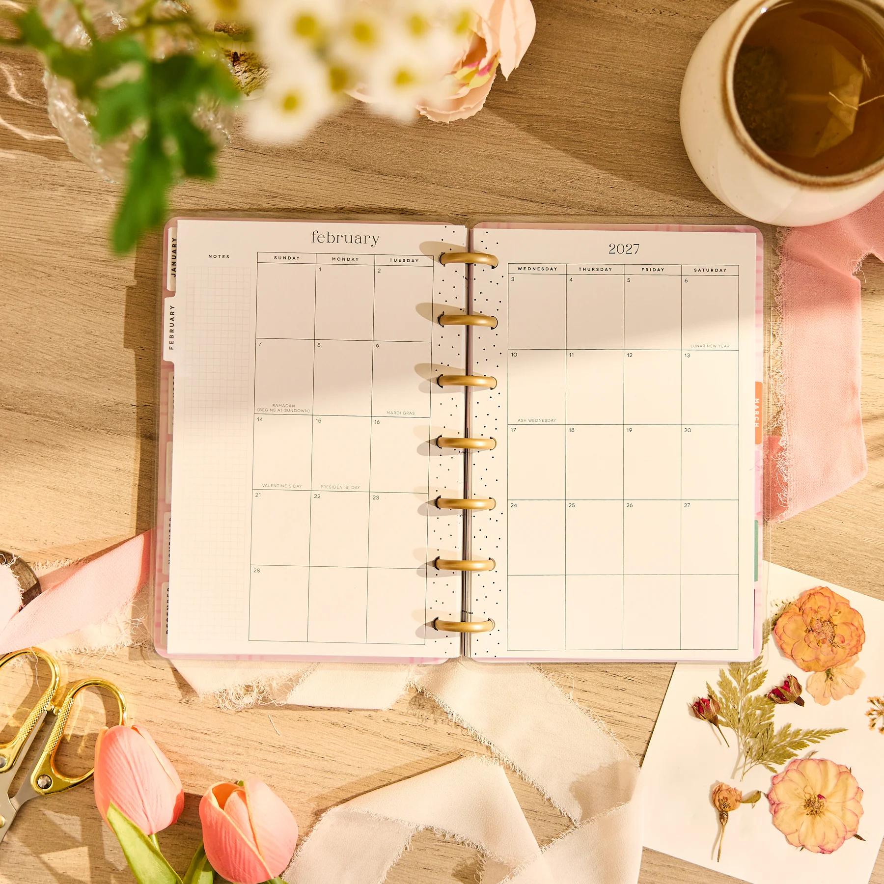 2026–2027 Floral Embrace Customizable Planner - Mini Horizontal Layout - 12 Months - Image 8