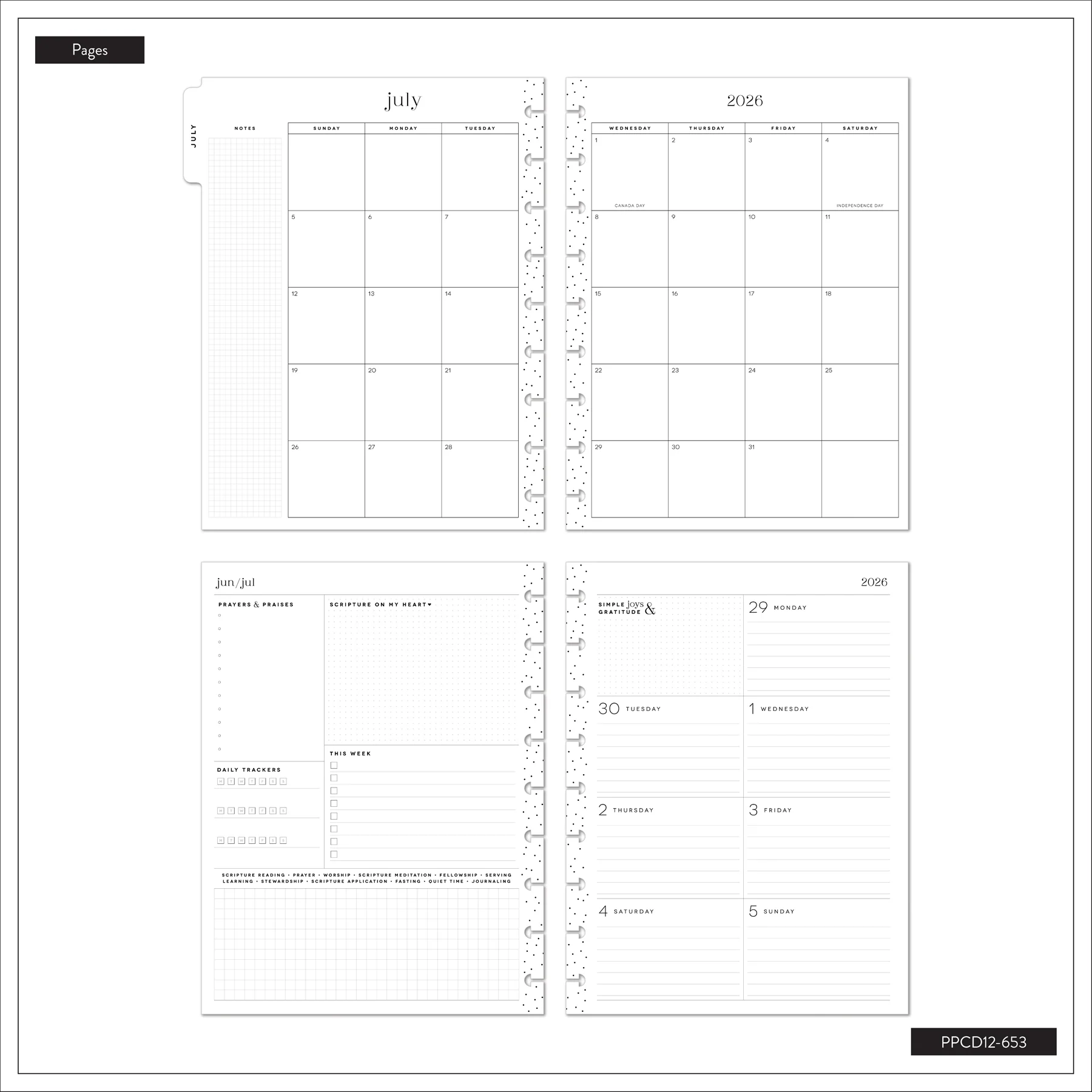 2026–2027 French Papers Customizable Faith Planner - Classic Faith Layout - 12 Months - Image 14