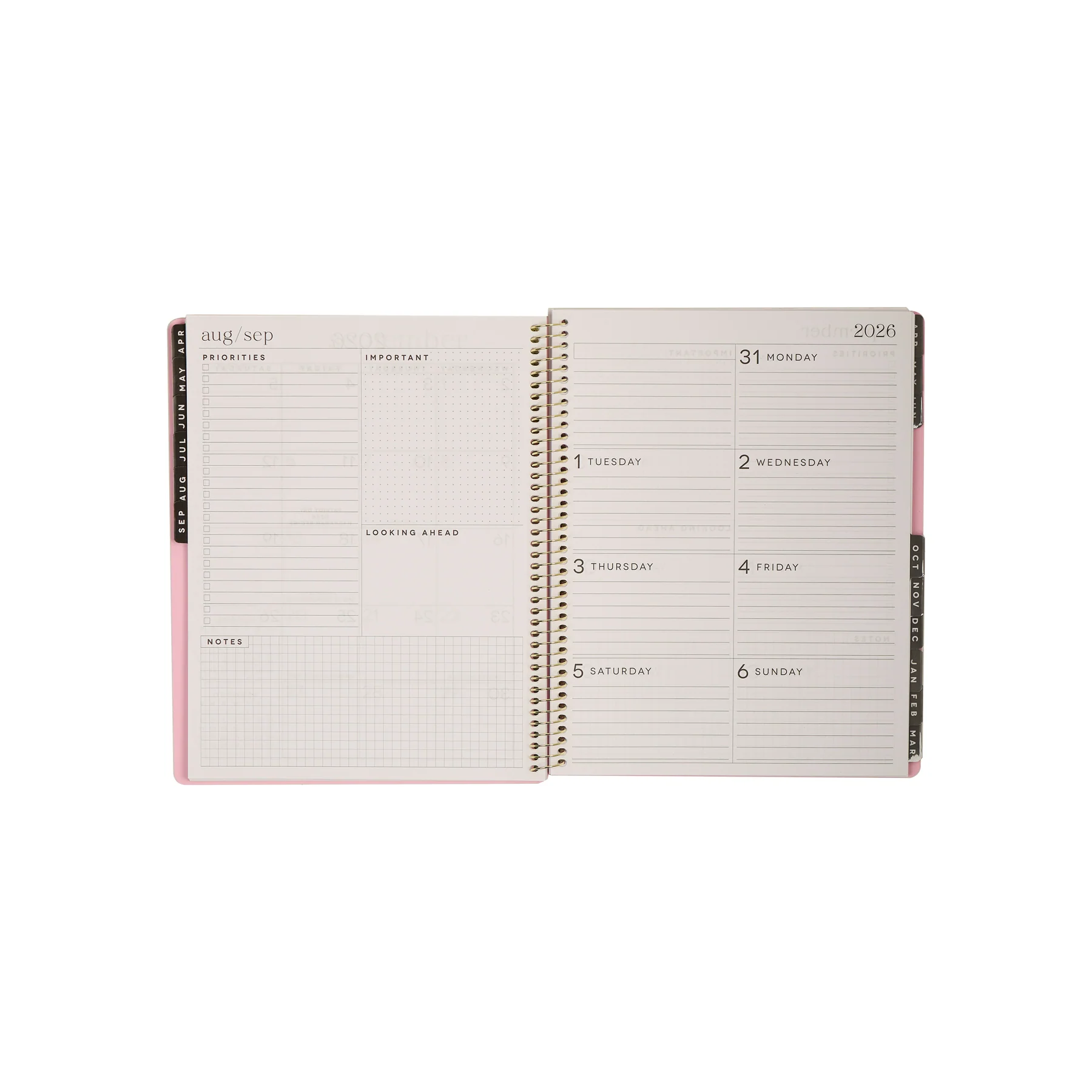 2026–2027 GO BIG Beach Stripe Large Print Spiral Planner - Large Dashboard Layout - 15 Months - Image 17