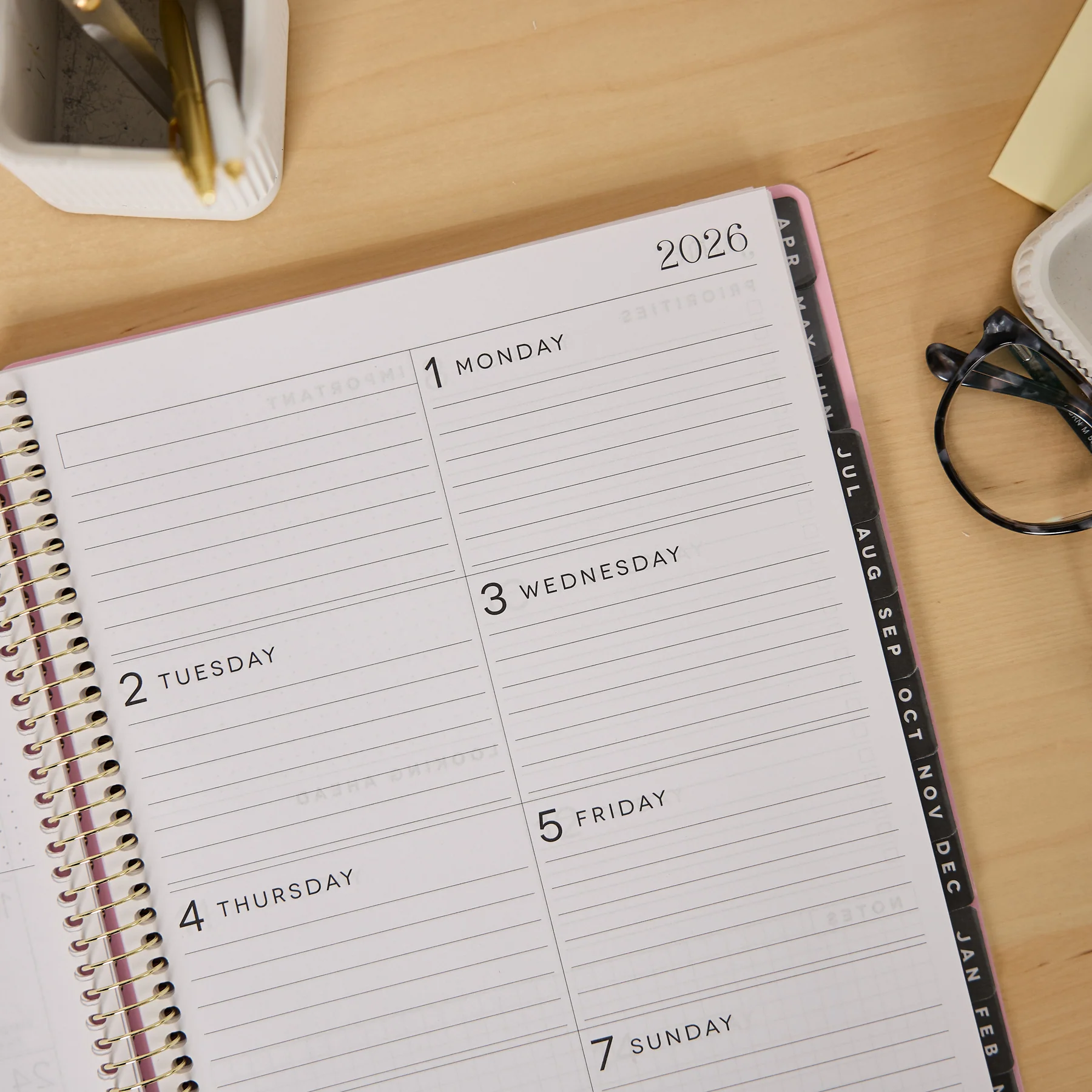 2026–2027 GO BIG Beach Stripe Large Print Spiral Planner - Large Dashboard Layout - 15 Months - Image 8