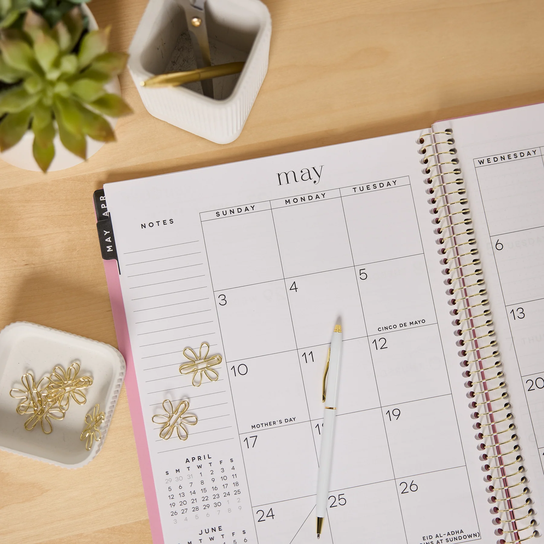 2026–2027 GO BIG Bold Pink Large Print Spiral Planner - Large Dashboard Layout - 15 Months - Image 2