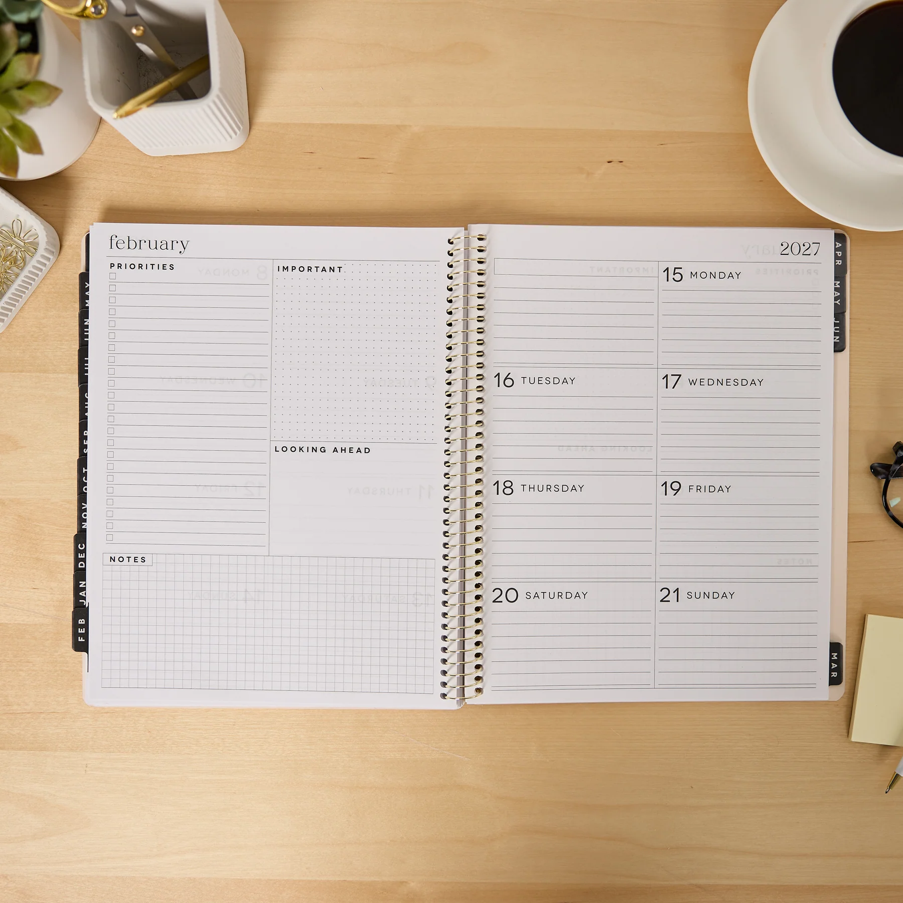 2026–2027 GO BIG Minimalist Dot Large Print Spiral Planner - Large Dashboard Layout - 15 Months - Image 10
