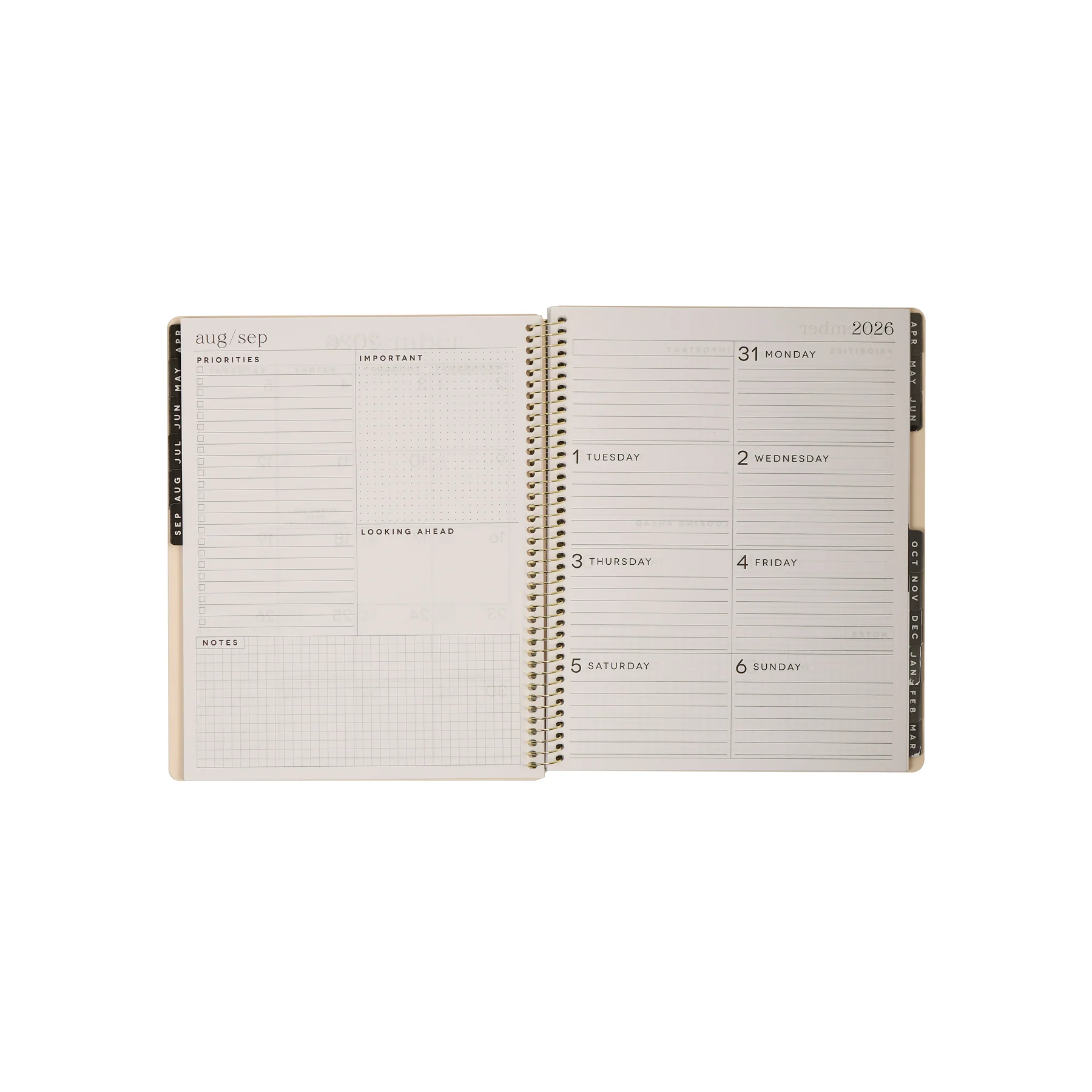 2026–2027 GO BIG Minimalist Dot Large Print Spiral Planner - Large Dashboard Layout - 15 Months - Image 14