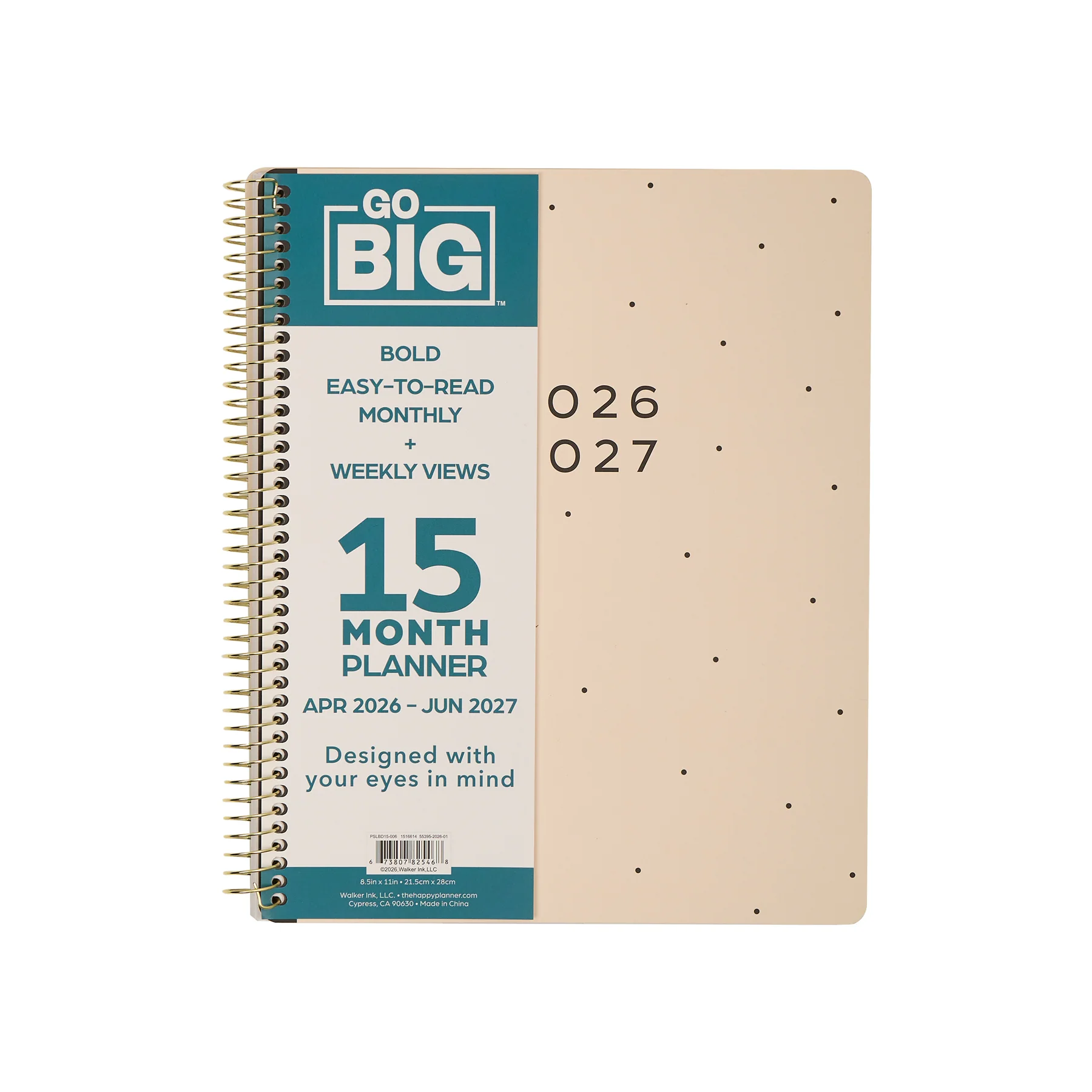 2026–2027 GO BIG Minimalist Dot Large Print Spiral Planner - Large Dashboard Layout - 15 Months - Image 16