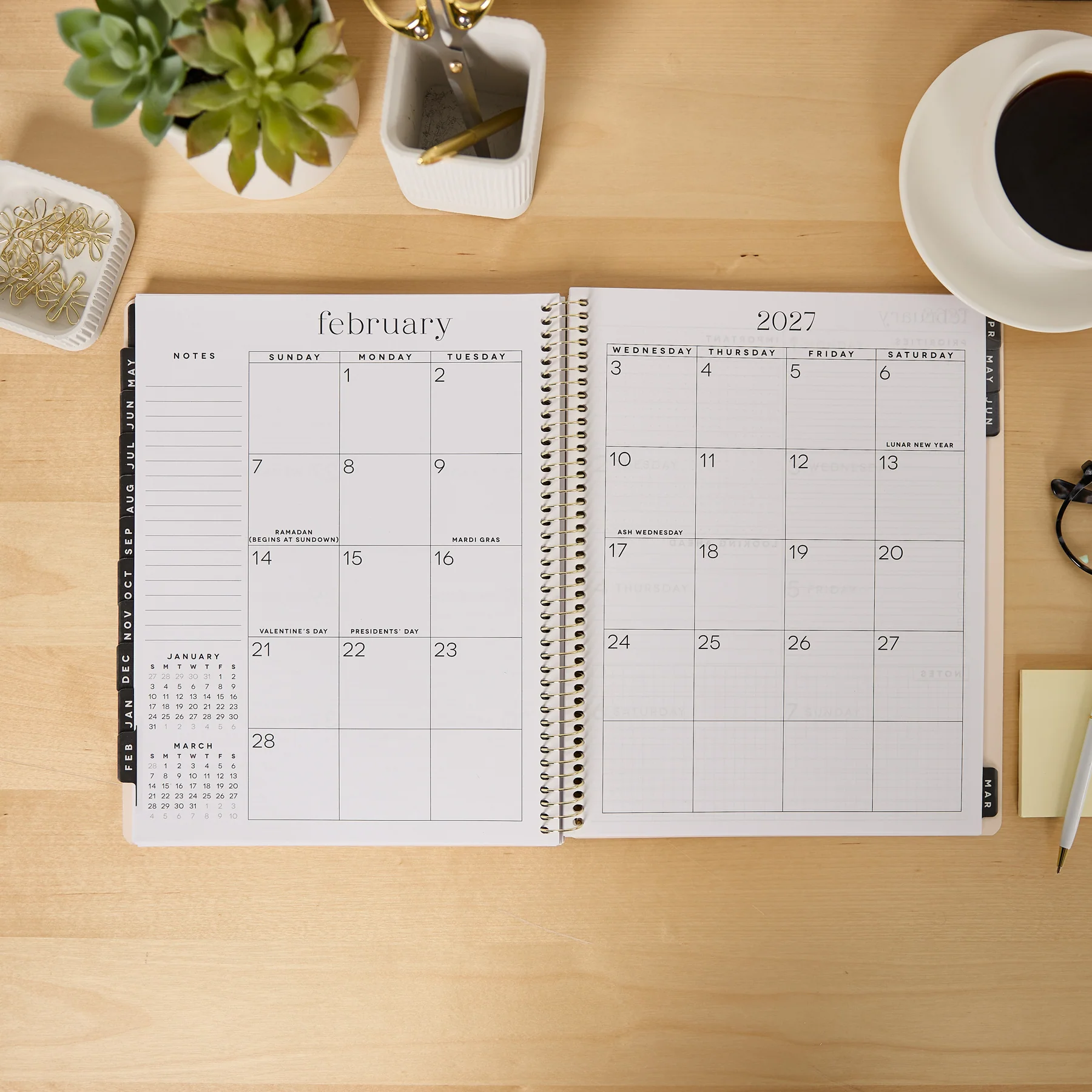 2026–2027 GO BIG Minimalist Dot Large Print Spiral Planner - Large Dashboard Layout - 15 Months - Image 8