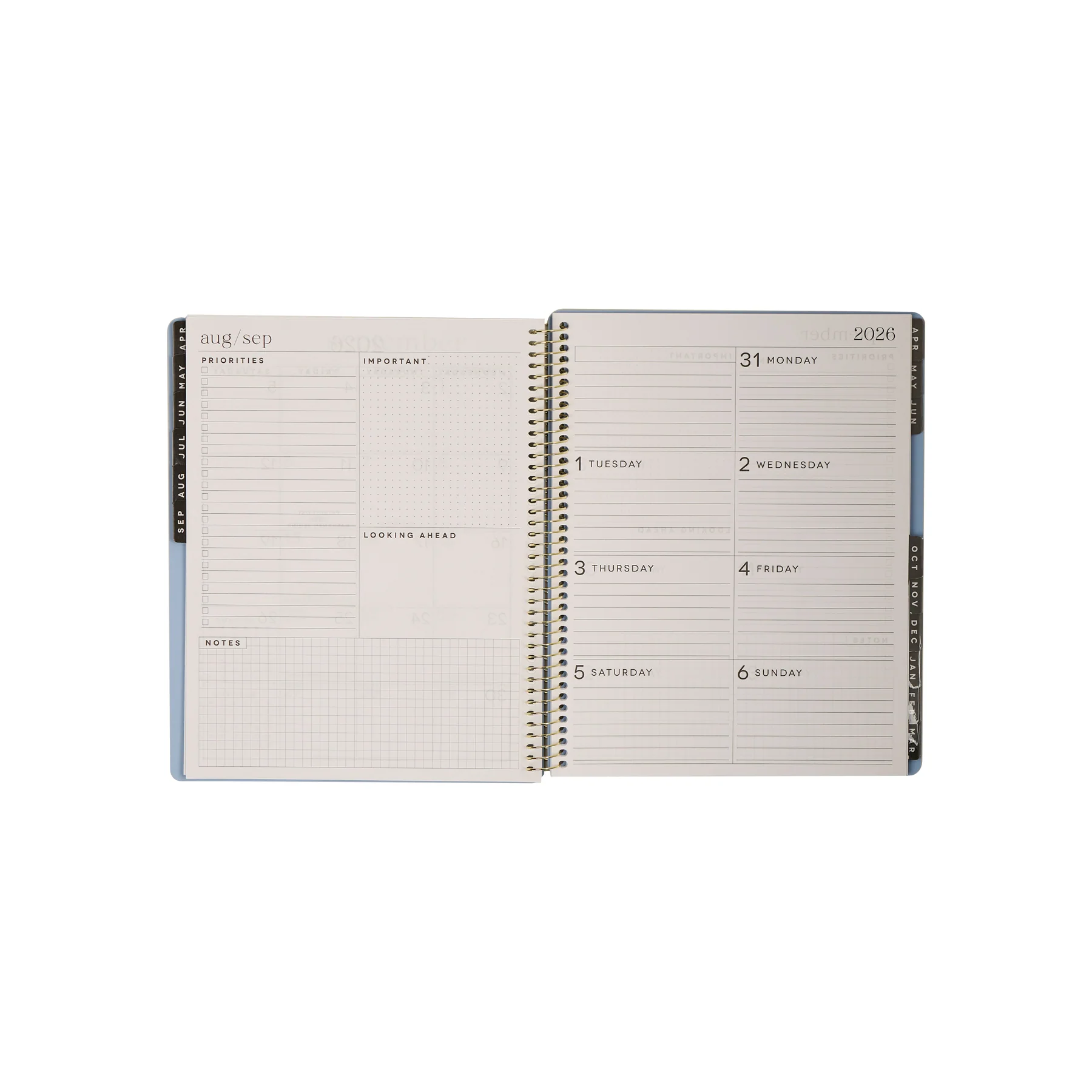 2026–2027 GO BIG Navy Large Print Spiral Planner - Large Dashboard Layout - 15 Months - Image 15