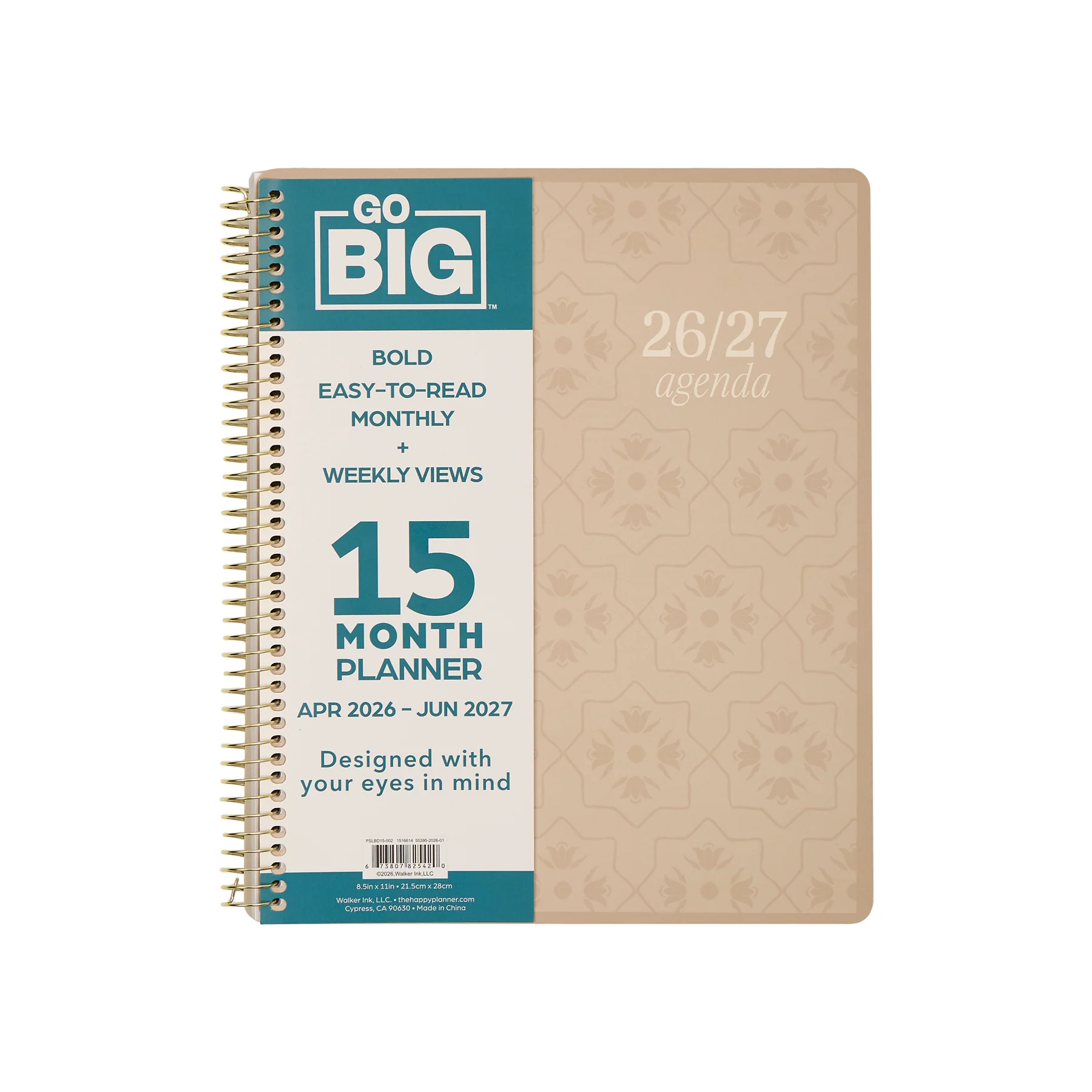 2026–2027 GO BIG Neutral Tile Large Print Spiral Planner - Large Dashboard Layout - 15 Months - Image 18