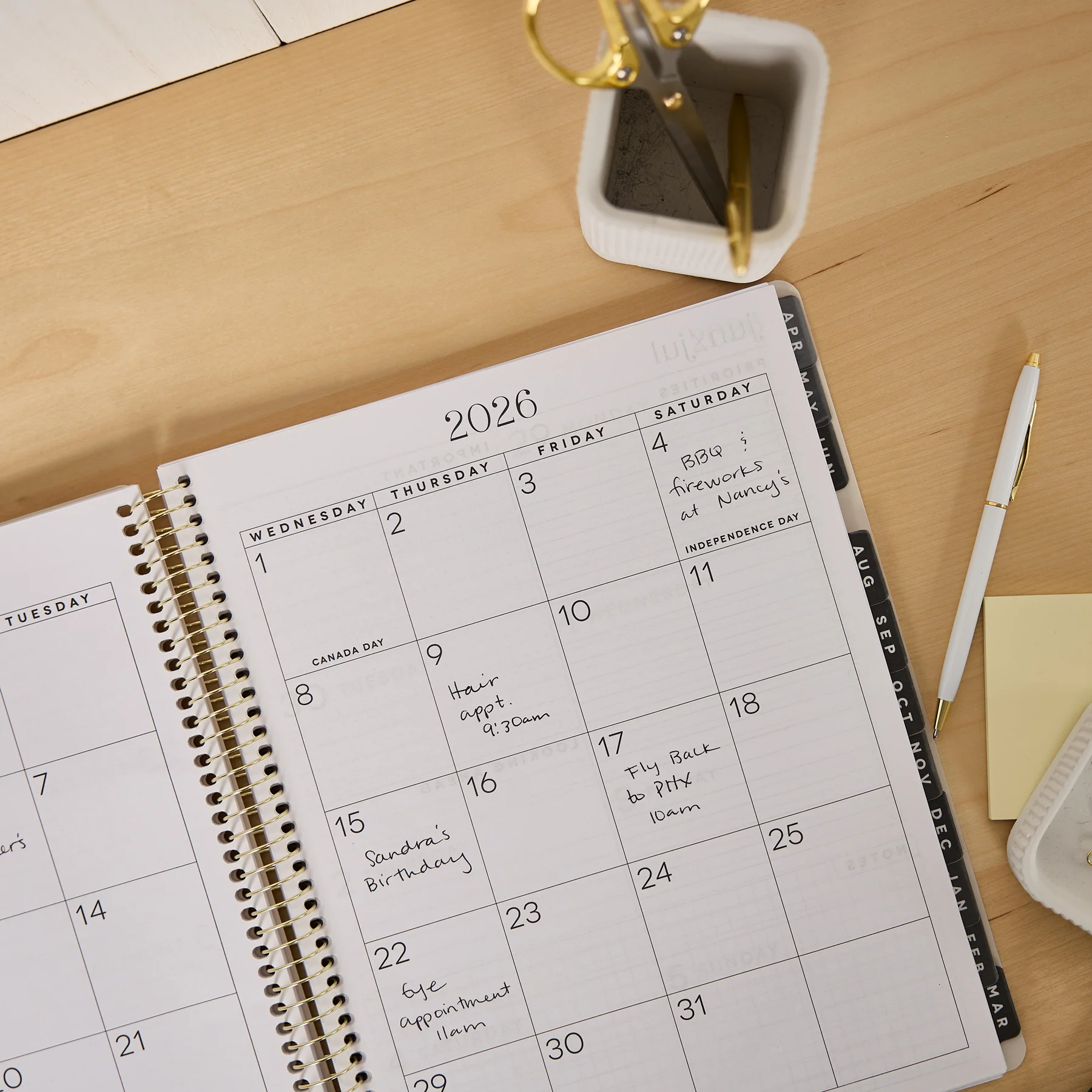 2026–2027 GO BIG Neutral Tile Large Print Spiral Planner - Large Dashboard Layout - 15 Months - Image 2