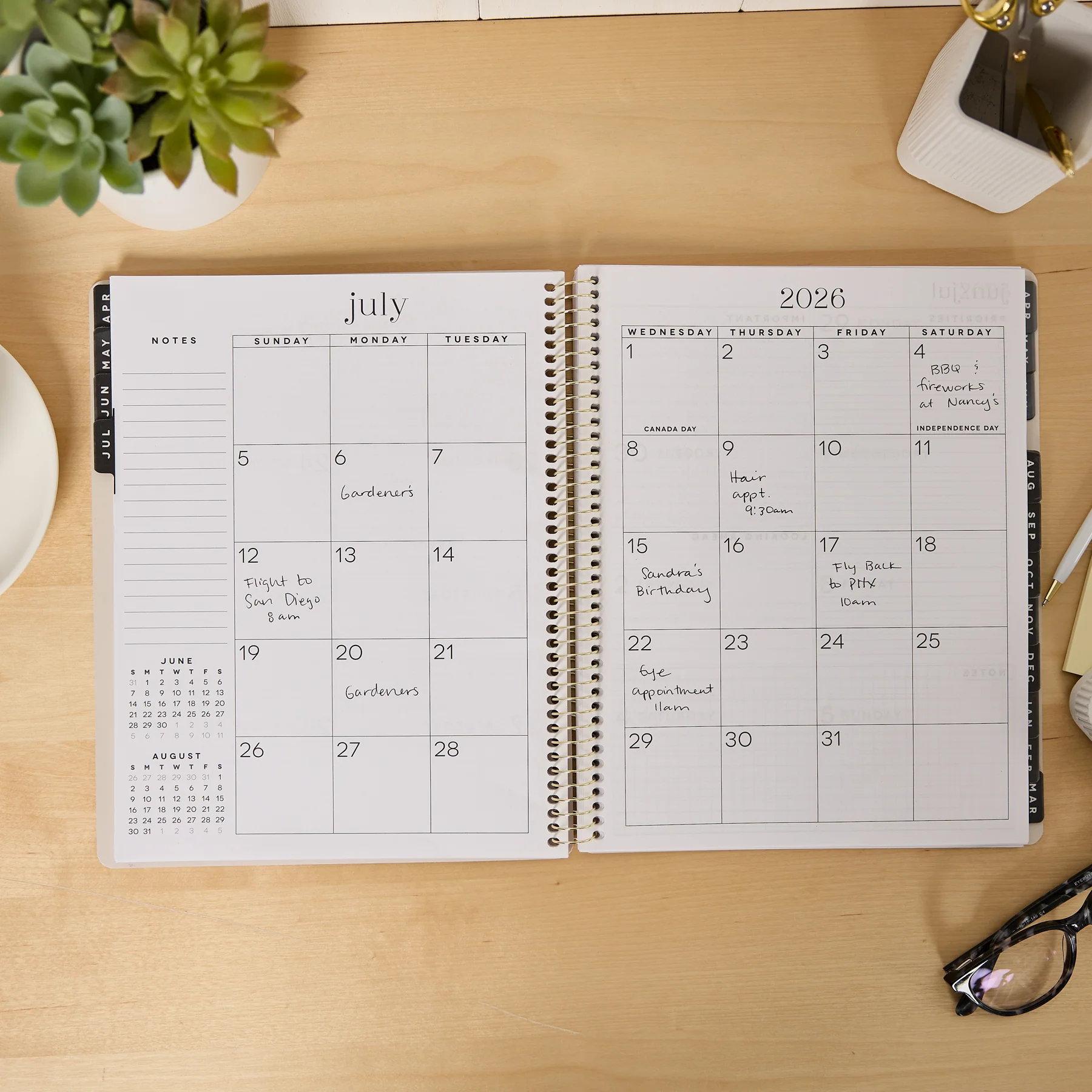 2026–2027 GO BIG Neutral Tile Large Print Spiral Planner - Large Dashboard Layout - 15 Months - Image 7