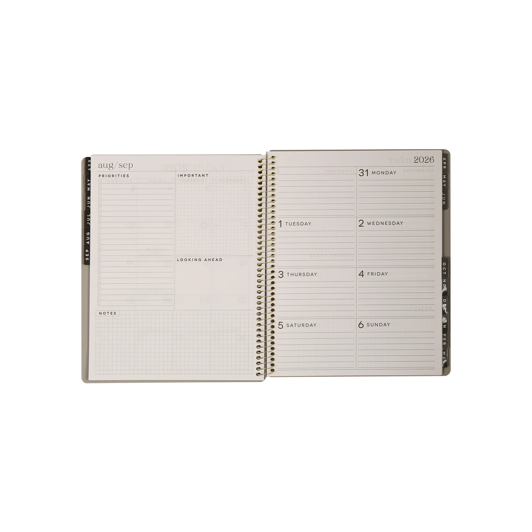 2026–2027 GO BIG Onyx Large Print Spiral Planner - Large Dashboard Layout - 15 Months - Image 12
