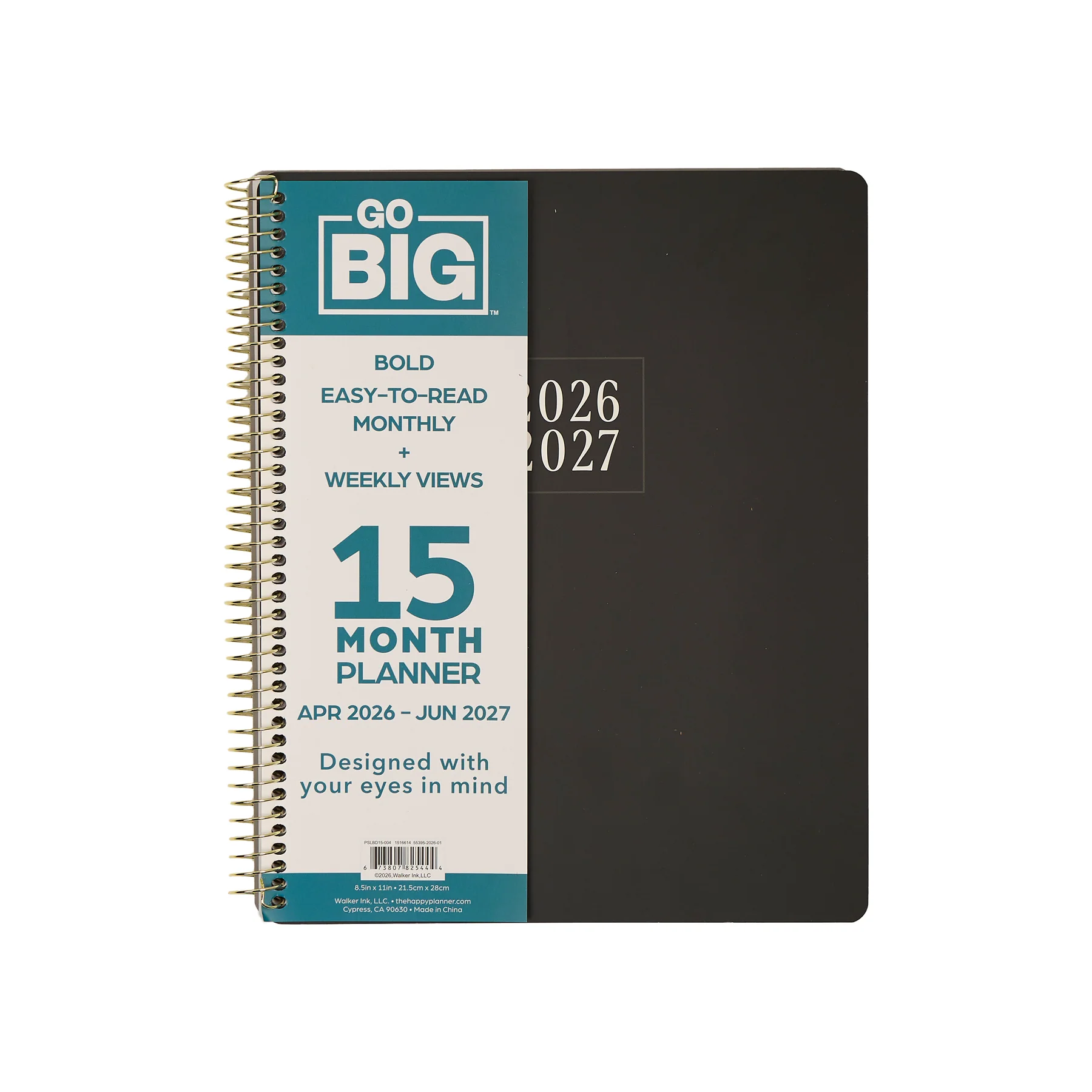 2026–2027 GO BIG Onyx Large Print Spiral Planner - Large Dashboard Layout - 15 Months - Image 14
