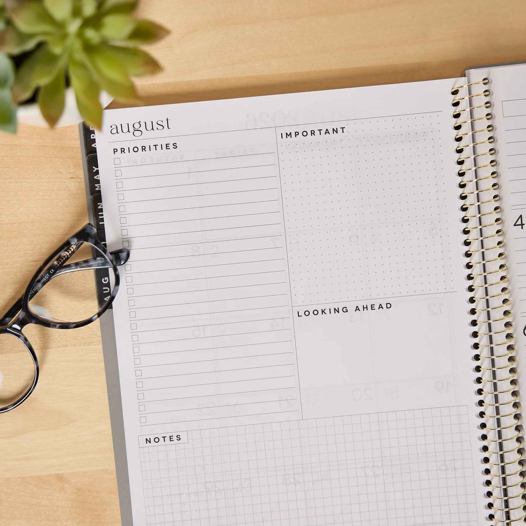 2026–2027 GO BIG Onyx Large Print Spiral Planner - Large Dashboard Layout - 15 Months - Image 9