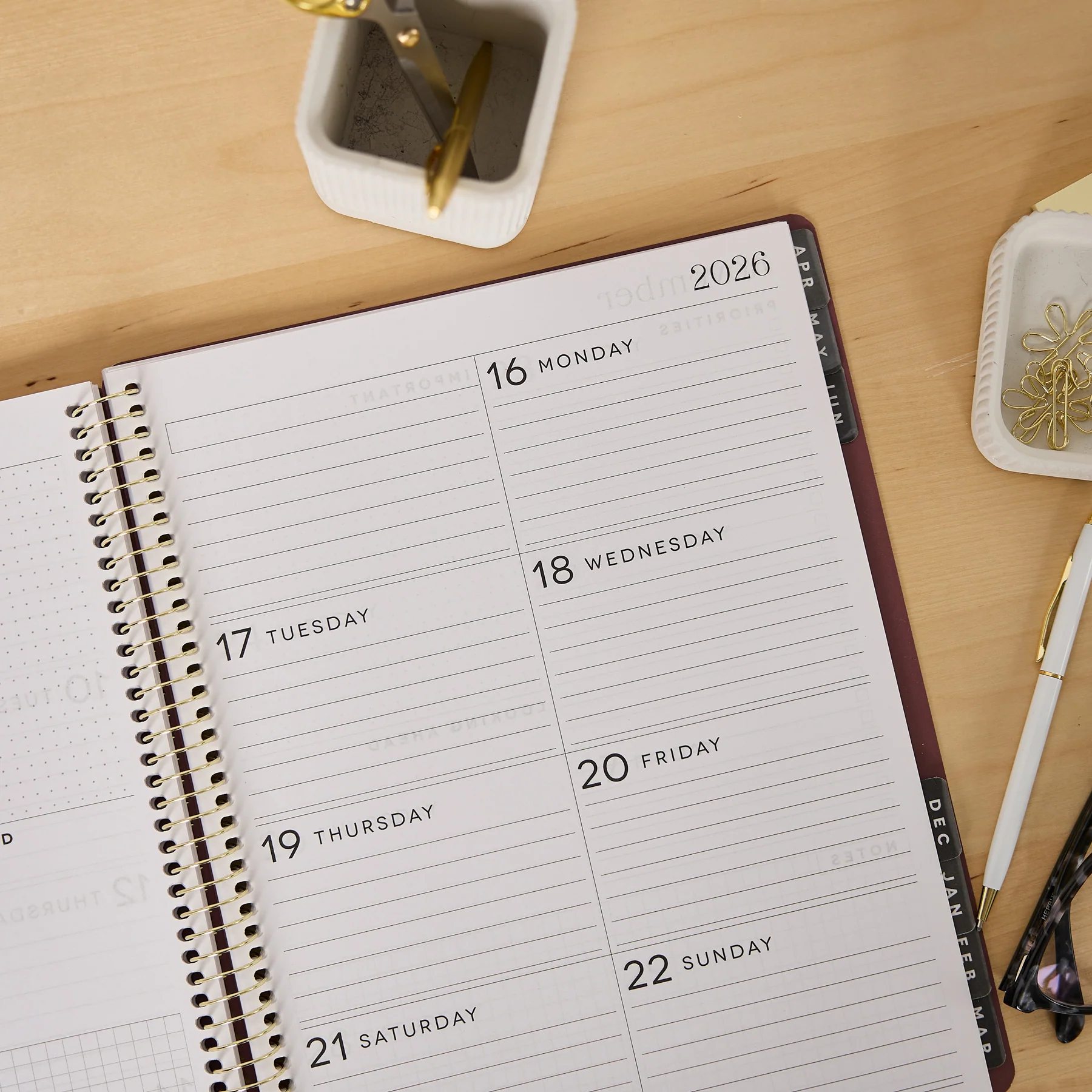 2026–2027 GO BIG Plum Plans Large Print Spiral Planner - Large Dashboard Layout - 15 Months - Image 10