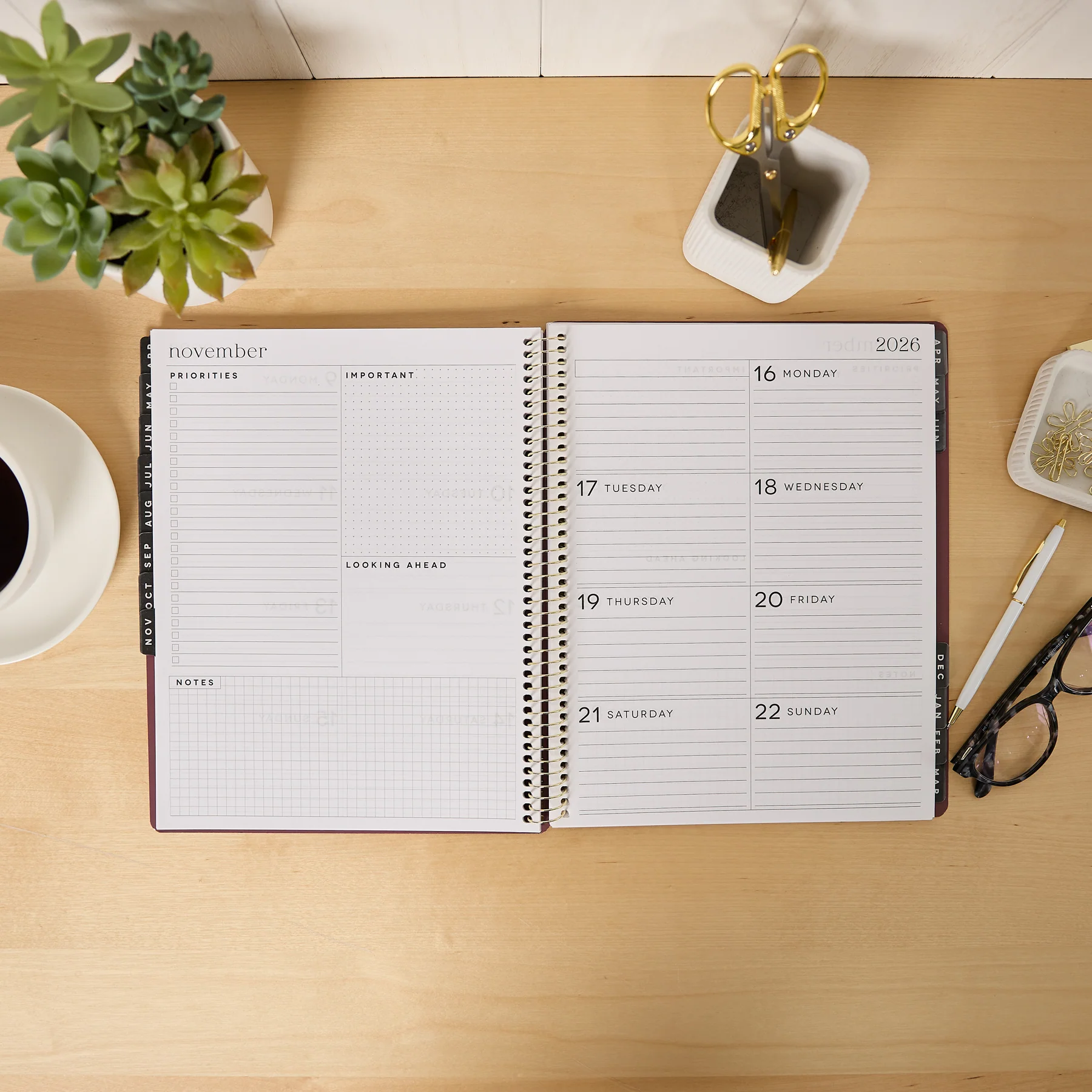 2026–2027 GO BIG Plum Plans Large Print Spiral Planner - Large Dashboard Layout - 15 Months - Image 9