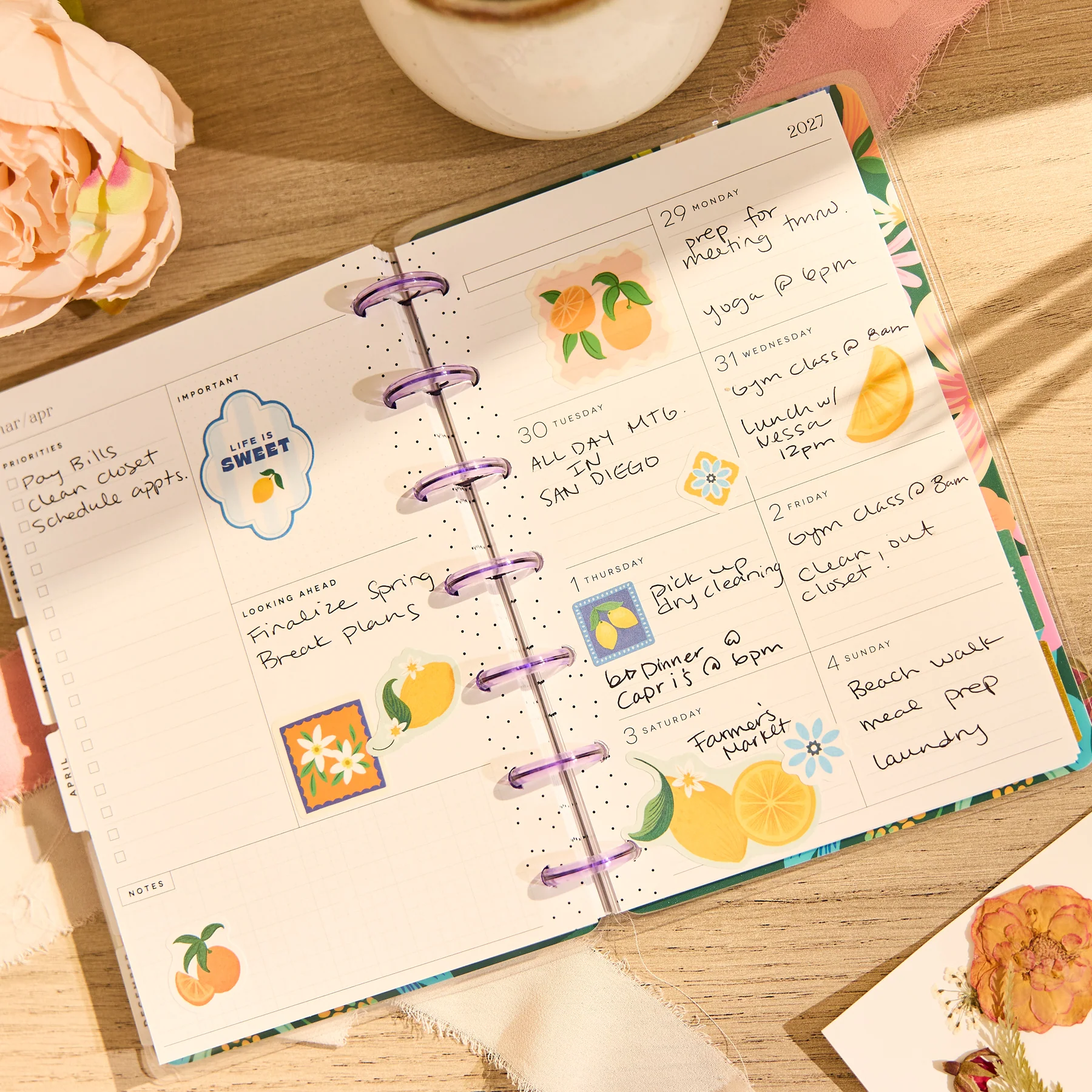 2026–2027 Golden Garden Customizable Planner - Mini Dashboard Layout - 12 Months - Image 4
