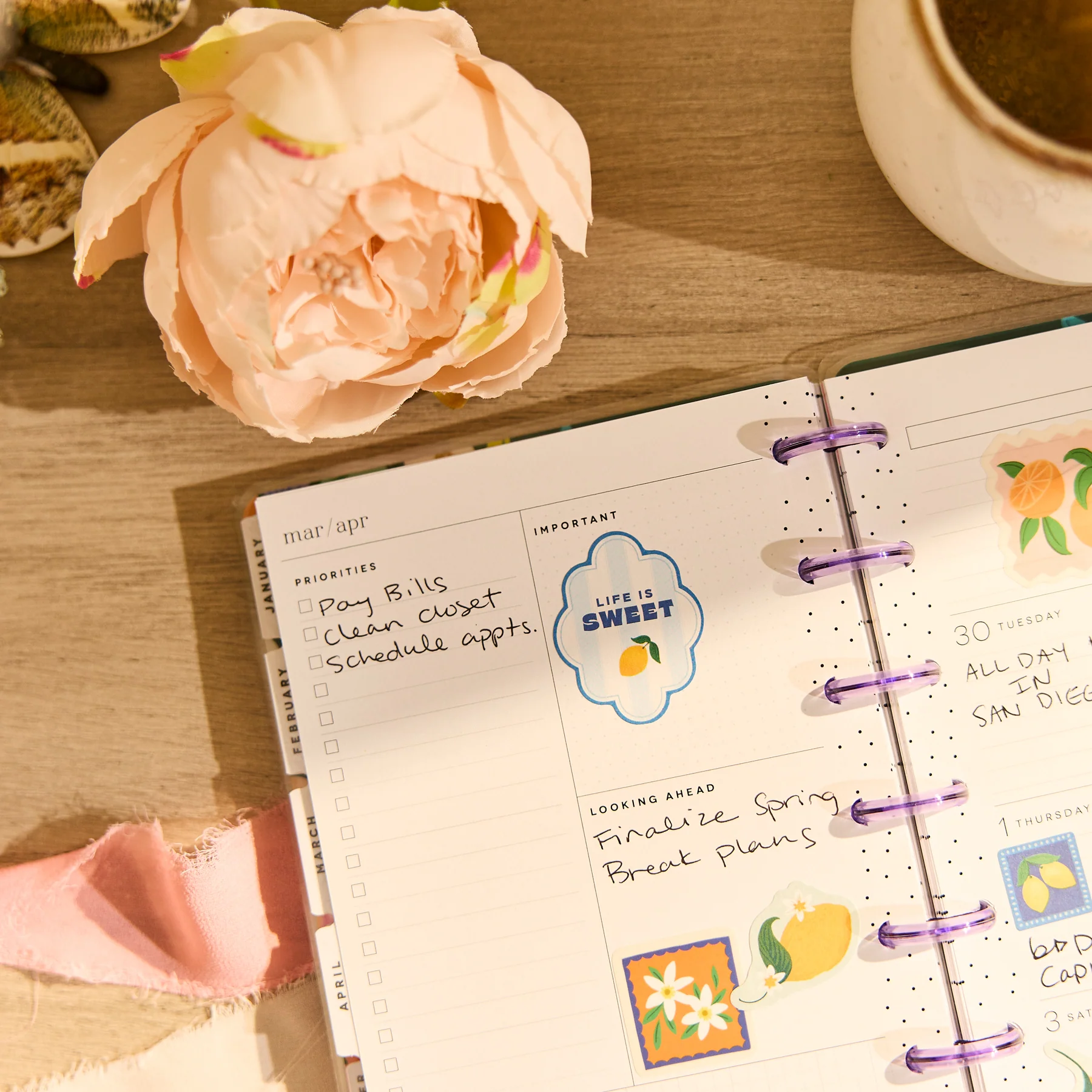 2026–2027 Golden Garden Customizable Planner - Mini Dashboard Layout - 12 Months - Image 6
