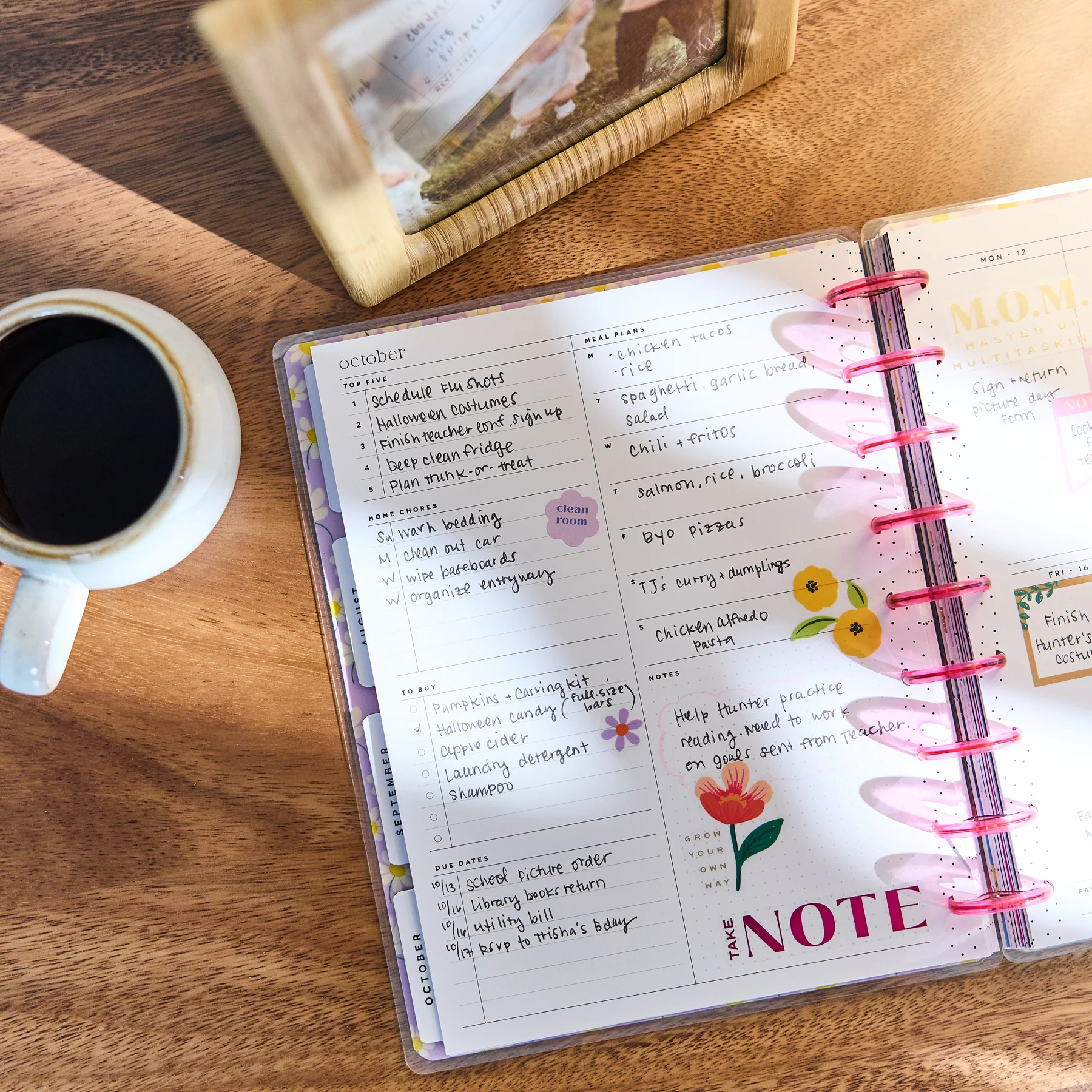 2026–2027 Golden Garden Mom Customizable Planner - Classic Parenting Layout - 12 Months - Image 5