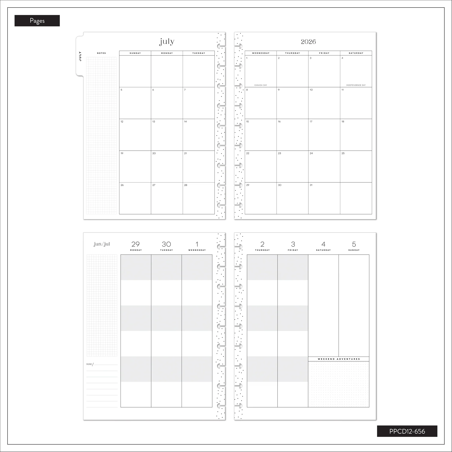 2026–2027 Horizon Lines Customizable Planner - Classic Color Block Layout - 12 Months - Image 16