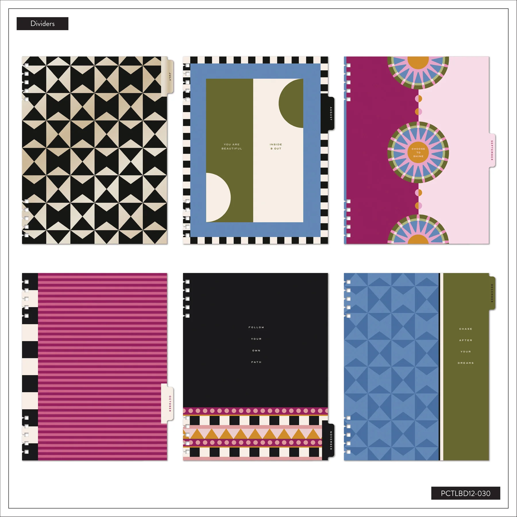 2026–2027 Horizon Lines Customizable Spiral Planner - Big Dashboard Layout - 12 Months - Image 10