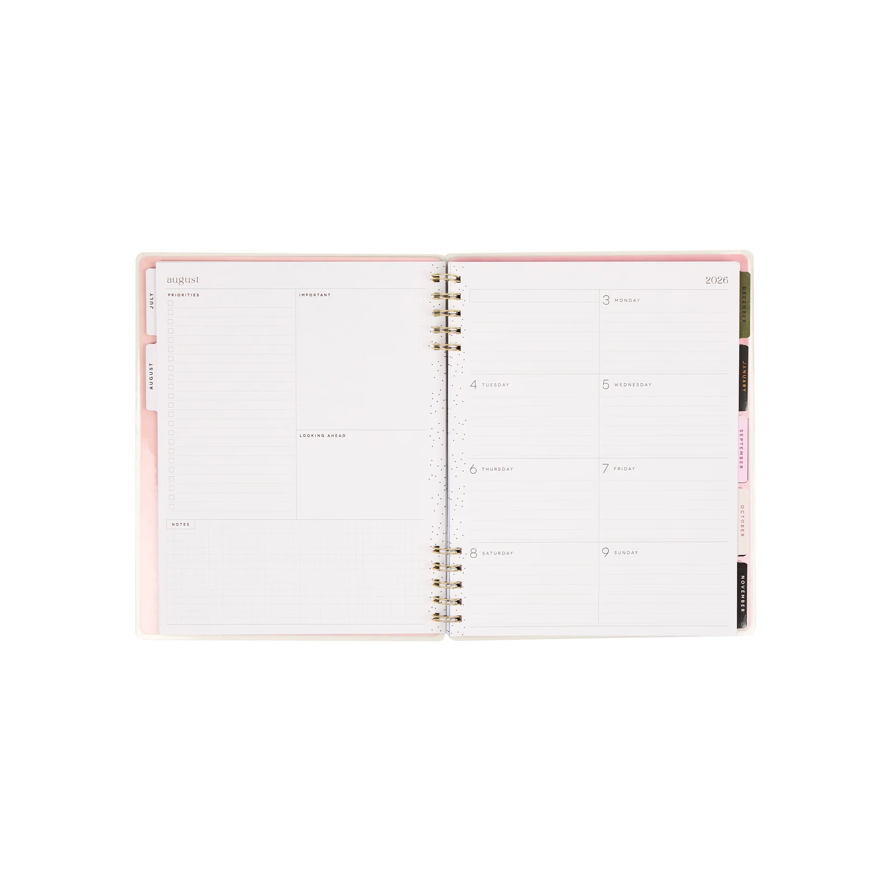 2026–2027 Horizon Lines Customizable Spiral Planner - Big Dashboard Layout - 12 Months - Image 15