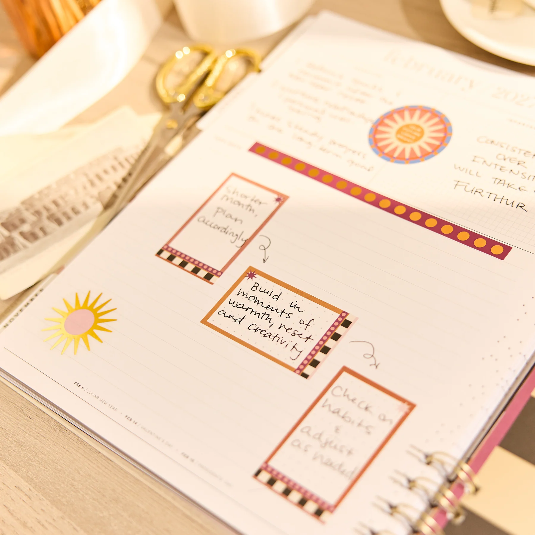 2026–2027 Horizon Lines Customizable Spiral Planner - Big Dashboard Layout - 12 Months - Image 4