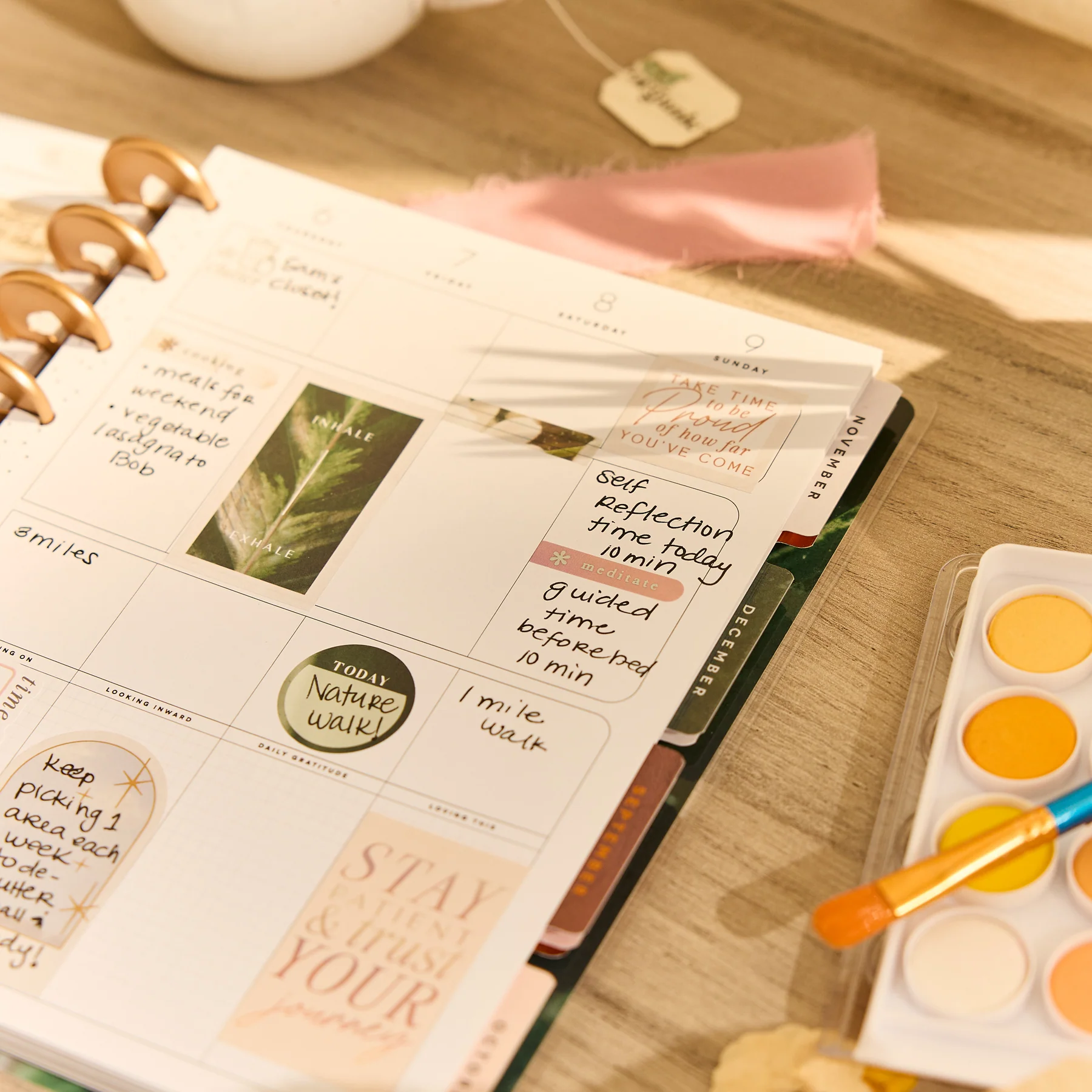 2026–2027 Modern Nature Customizable Wellness Planner - Classic Wellness Layout - 12 Months - Image 6