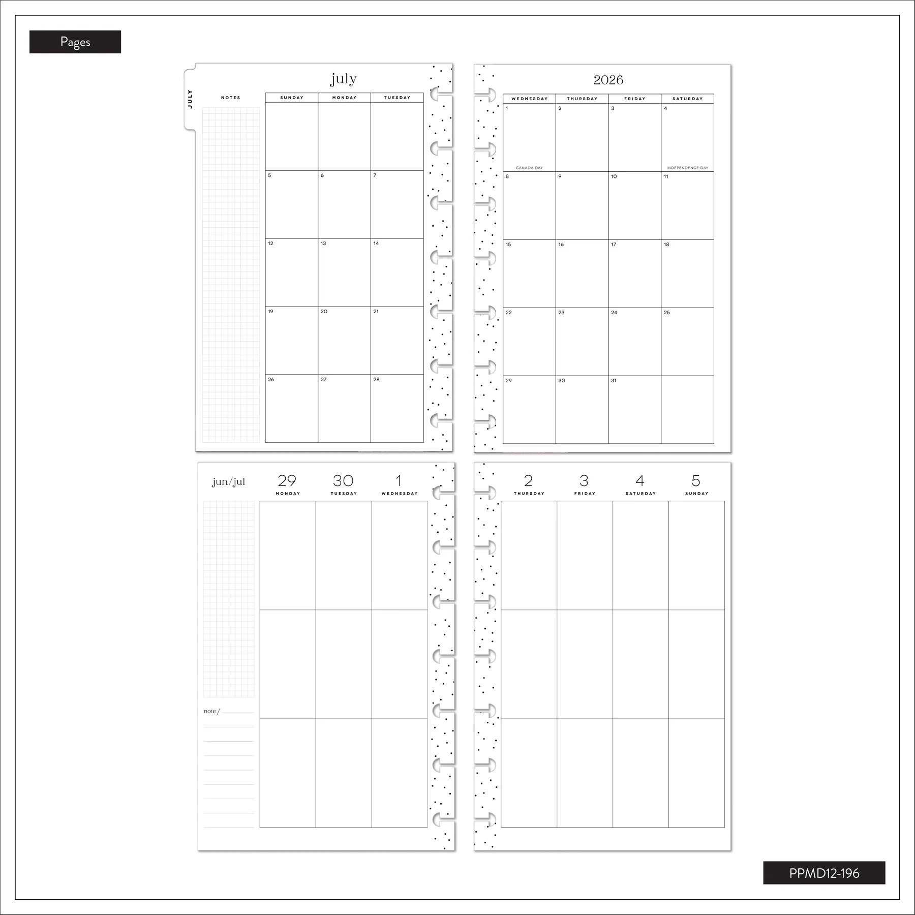 2026–2027 Neutral Noir Customizable Planner - Mini Vertical Layout - 12 Months - Image 14