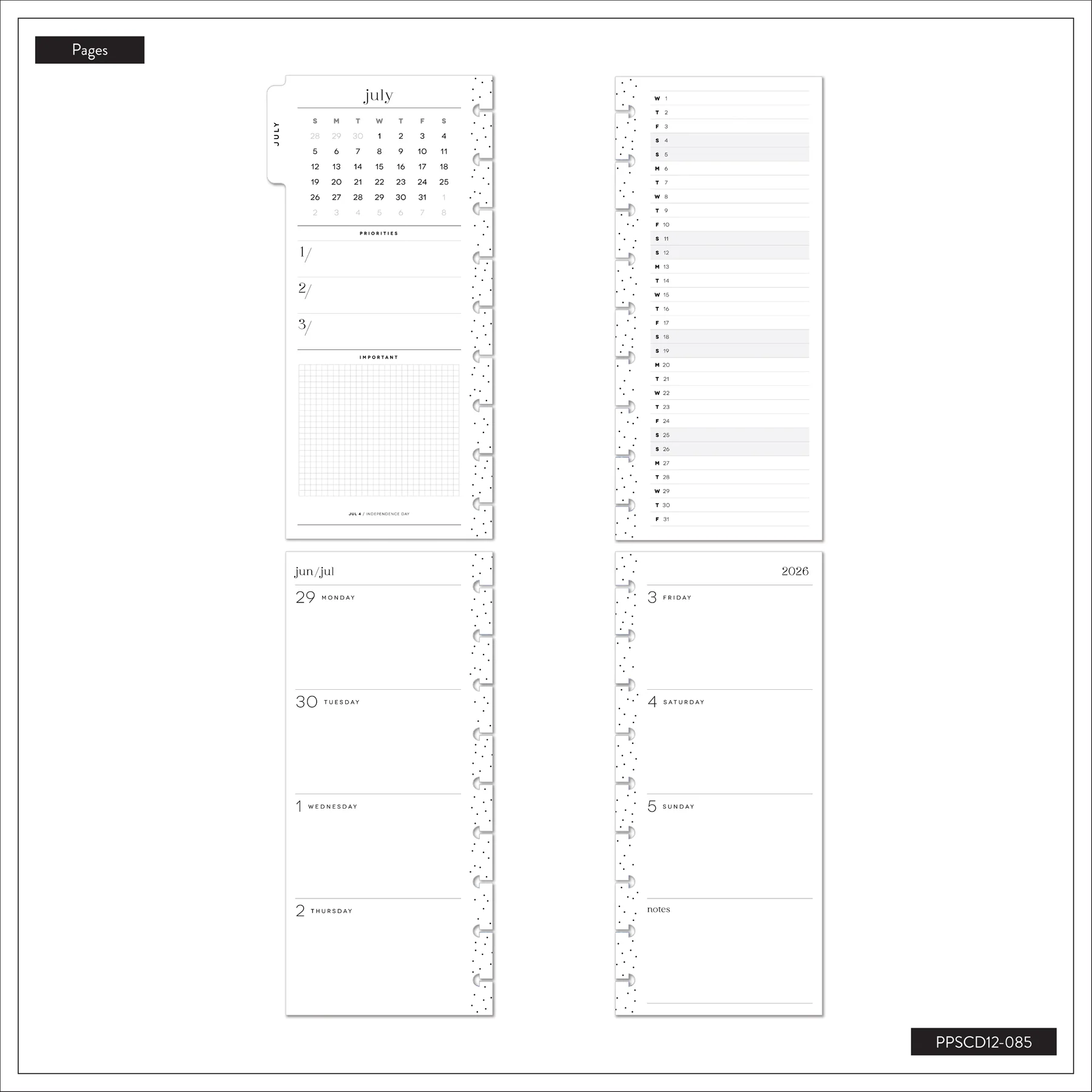 2026–2027 Neutral Noir Customizable Planner - Skinny Classic Horizontal Layout - 12 Months - Image 14