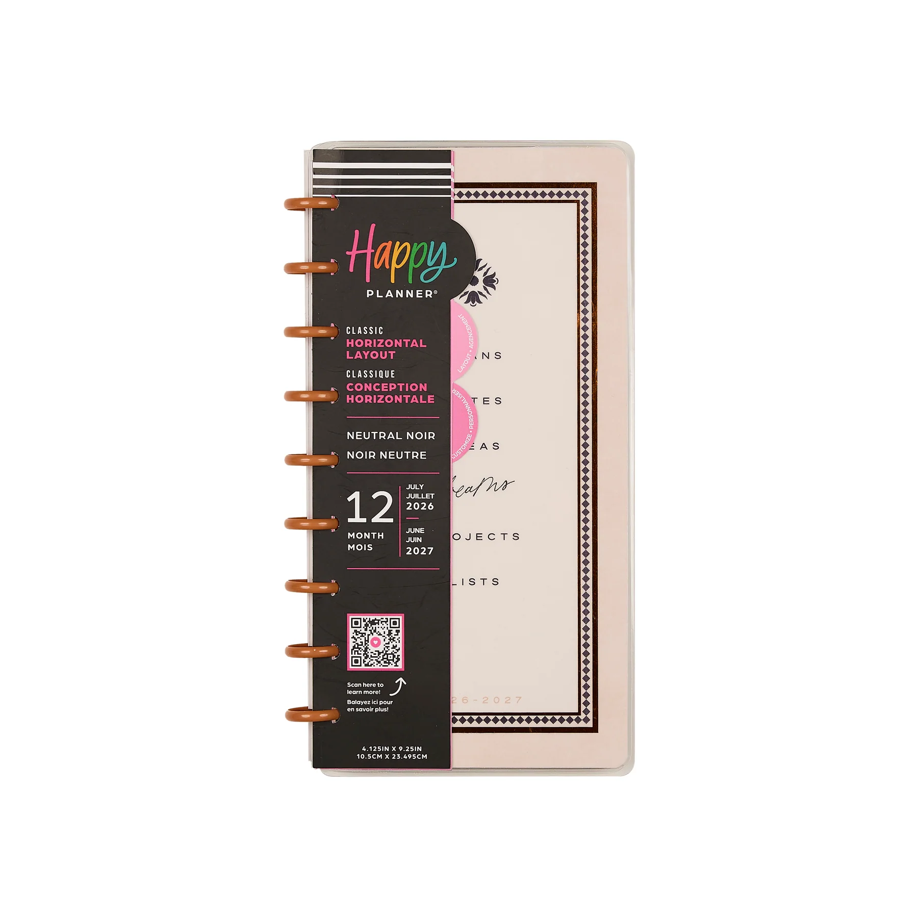 2026–2027 Neutral Noir Customizable Planner - Skinny Classic Horizontal Layout - 12 Months - Image 20